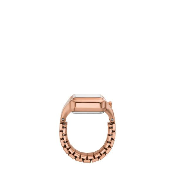 Fossil Raquel Rose Gold-Tone Stainless Steel Rose Gold Dial Ring Ladies Watch ES5345