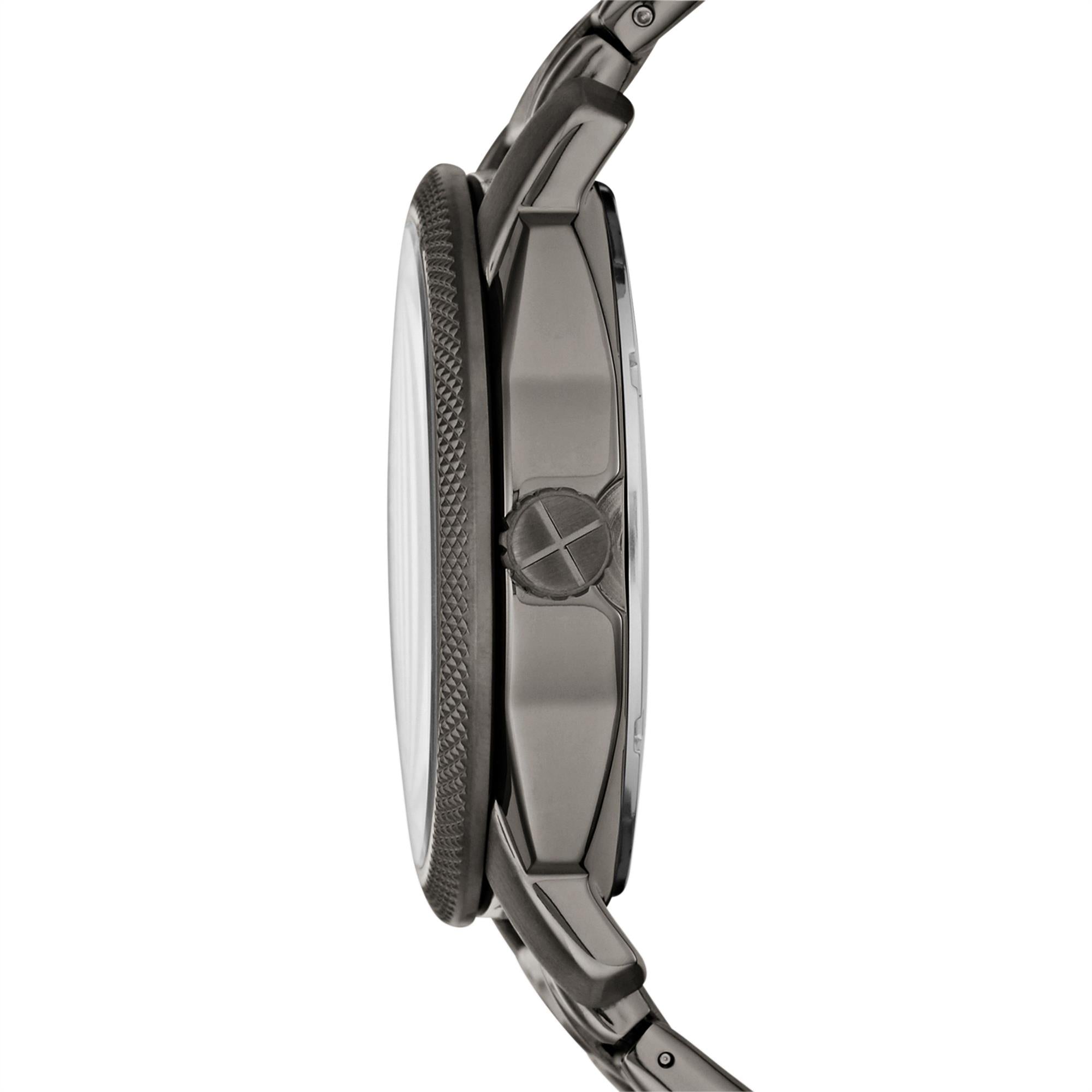 Fossil Machine Smoke Black Dial Steel Strap Men's Watch FS4774