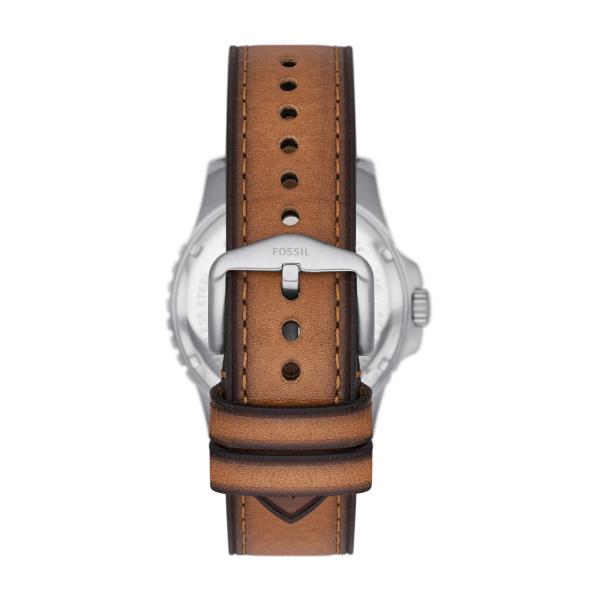 Fossil Blue Dive Quartz Green Dial Leather Strap Men's Watch FS5946