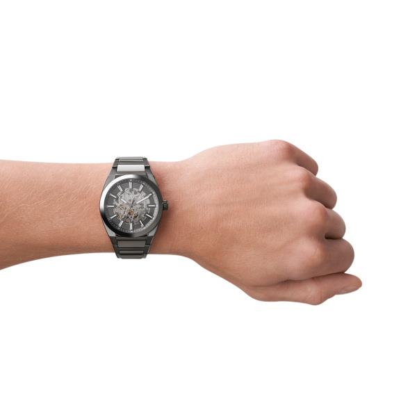 Fossil Everett Automatic Smoke Stainless Steel Bracelet Grey Dial Men's Watch ME3206