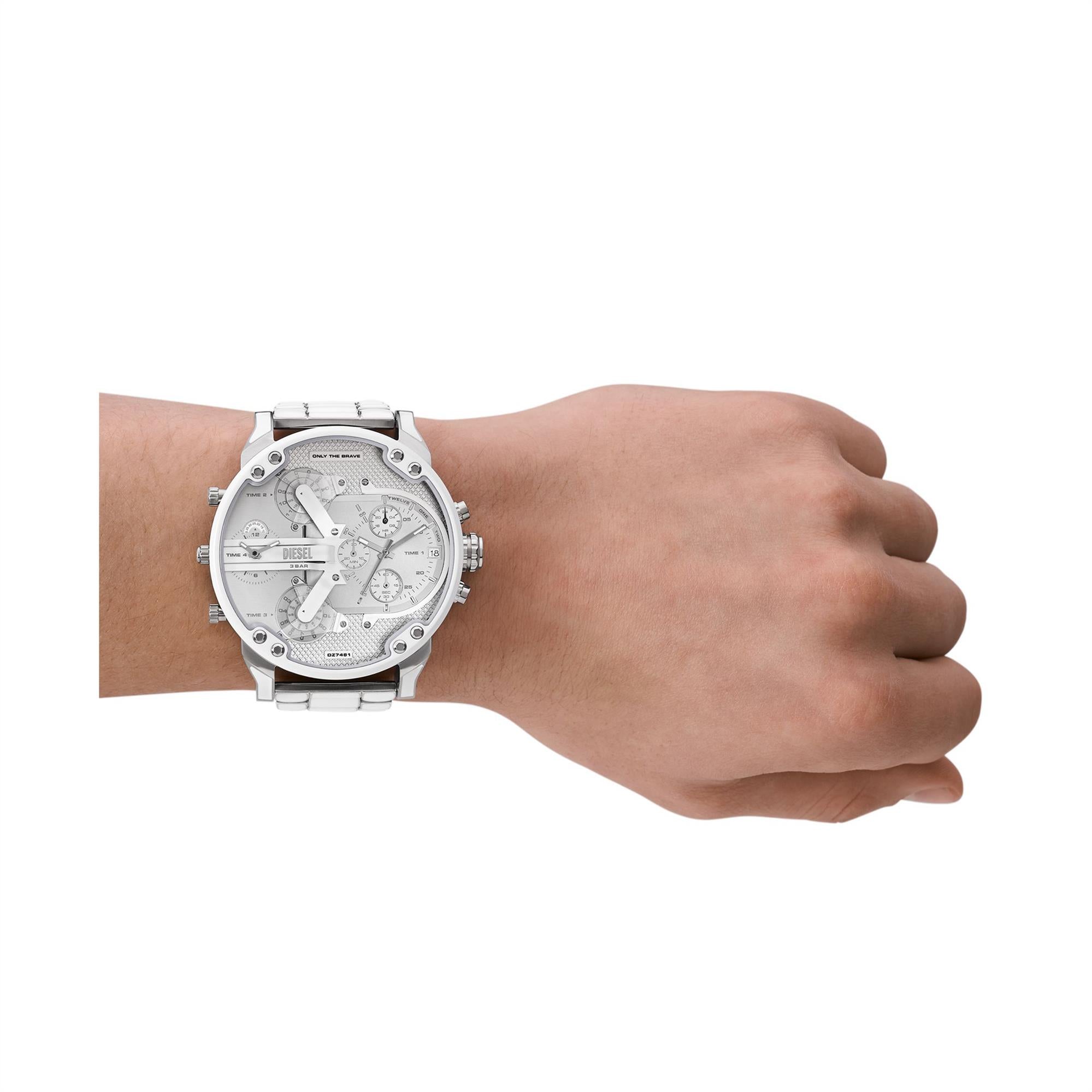 Diesel Mr. Daddy 2.0 Chronograph Stainless Steel Bracelet Silver Dial Men's Watch DZ7481