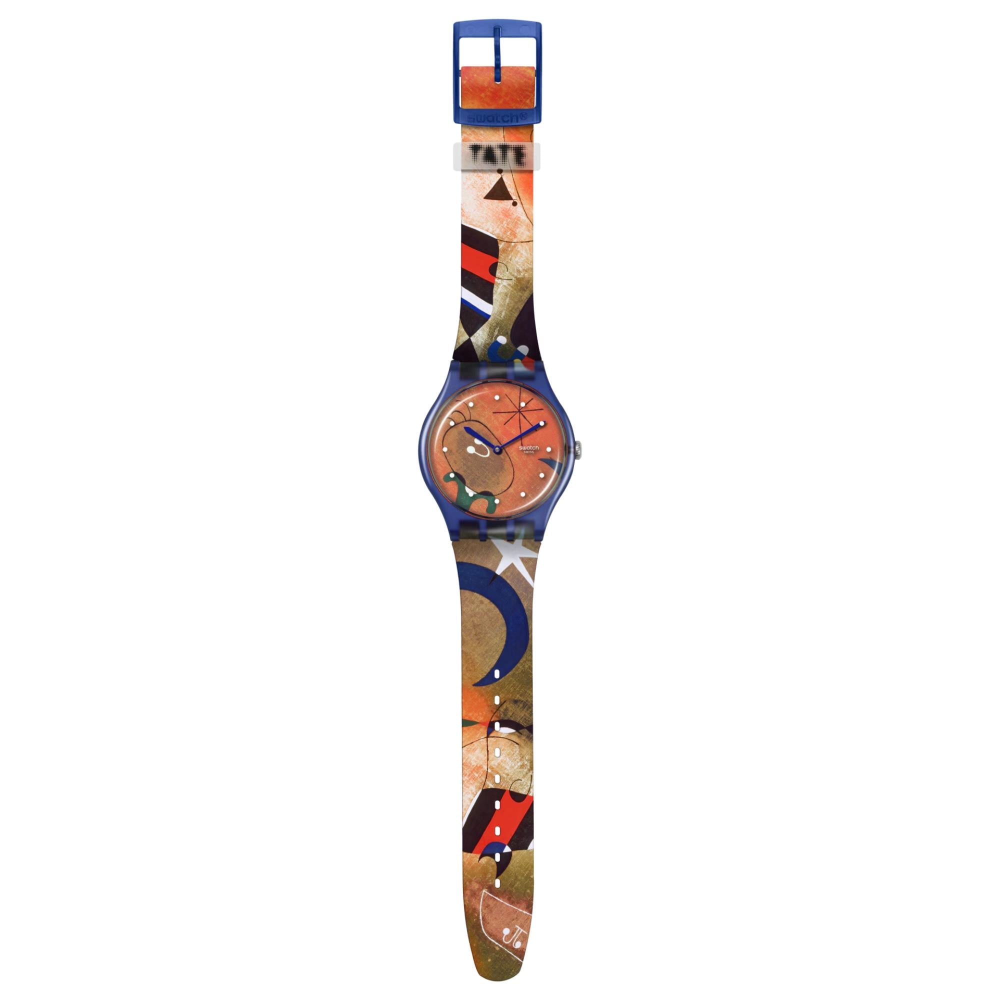 Swatch Miro's Women & Bird in the Moonlight Blue Dial Silicone Strap Unisex Watch SO29Z136C