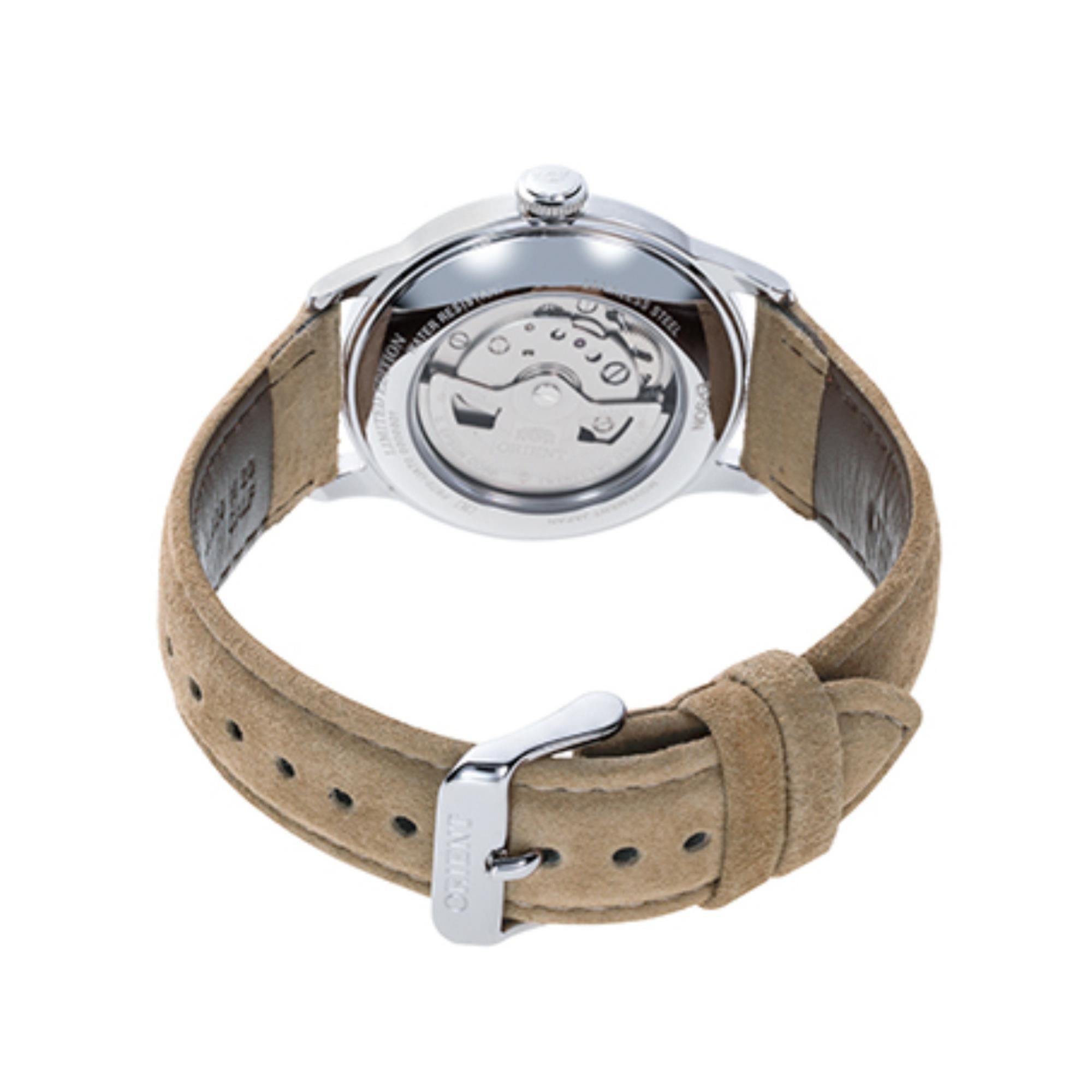 Orient Bambino 38mm Ex-Display Version 7 Limited Edition Champagne Dial Leather Mens Automatic Watch RA-AC0M05G10B
