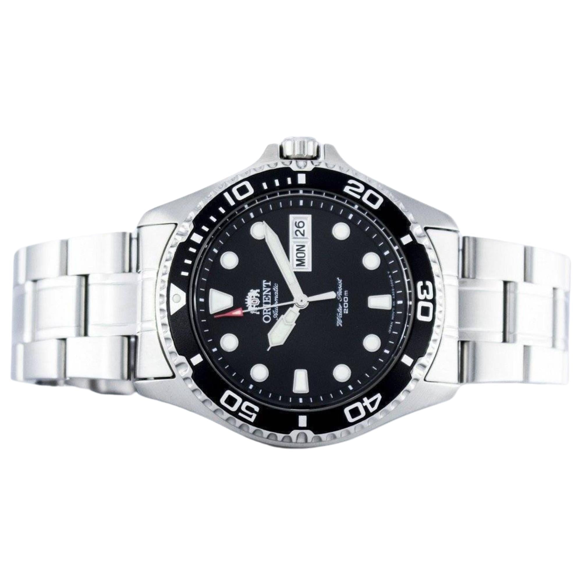 Orient Ray II 42mm Ex-Display Black Dial Steel Mens Automatic Watch FAA02004B9