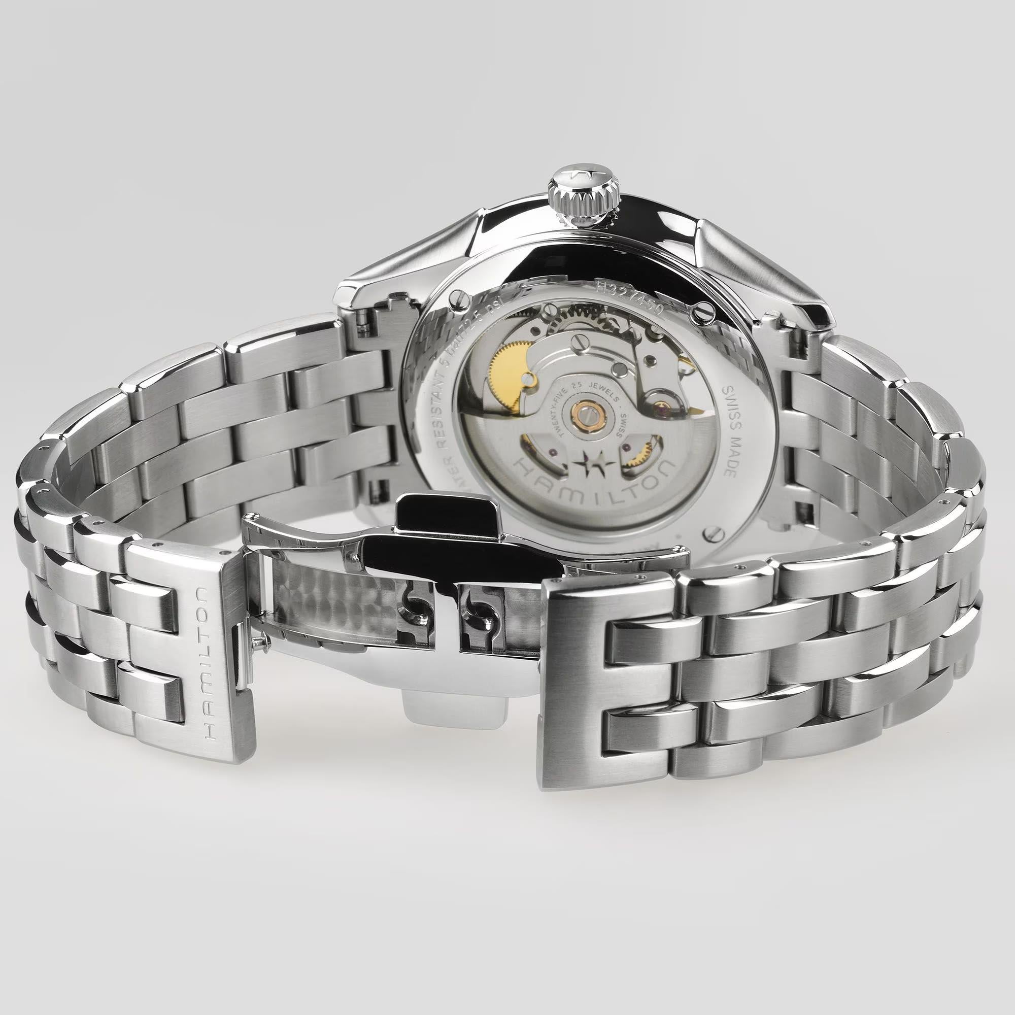 Hamilton Jazzmaster Open Heart Auto Burgundy Dial Stainless Steel Bracelet Men's Watch H32675170