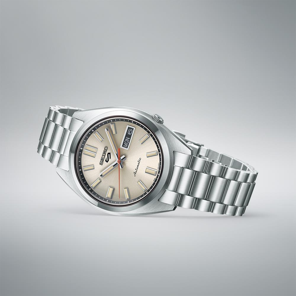 Seiko 5 Sports SNXS Classic ‘Beige Chinos’ Cream Dial Steel Bracelet Men's Watch SRPK91K1