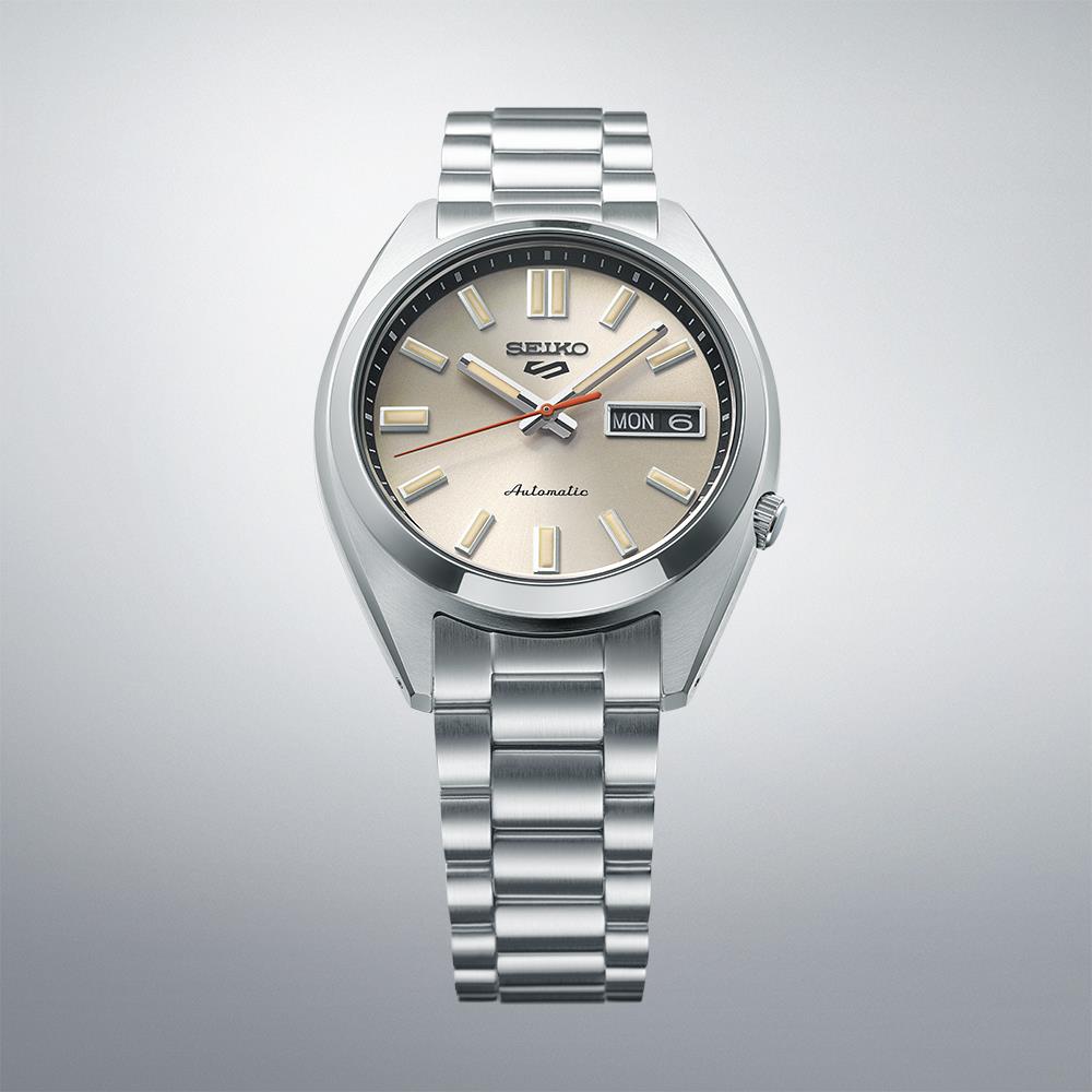 Seiko 5 Sports SNXS Classic ‘Beige Chinos’ Cream Dial Steel Bracelet Men's Watch SRPK91K1