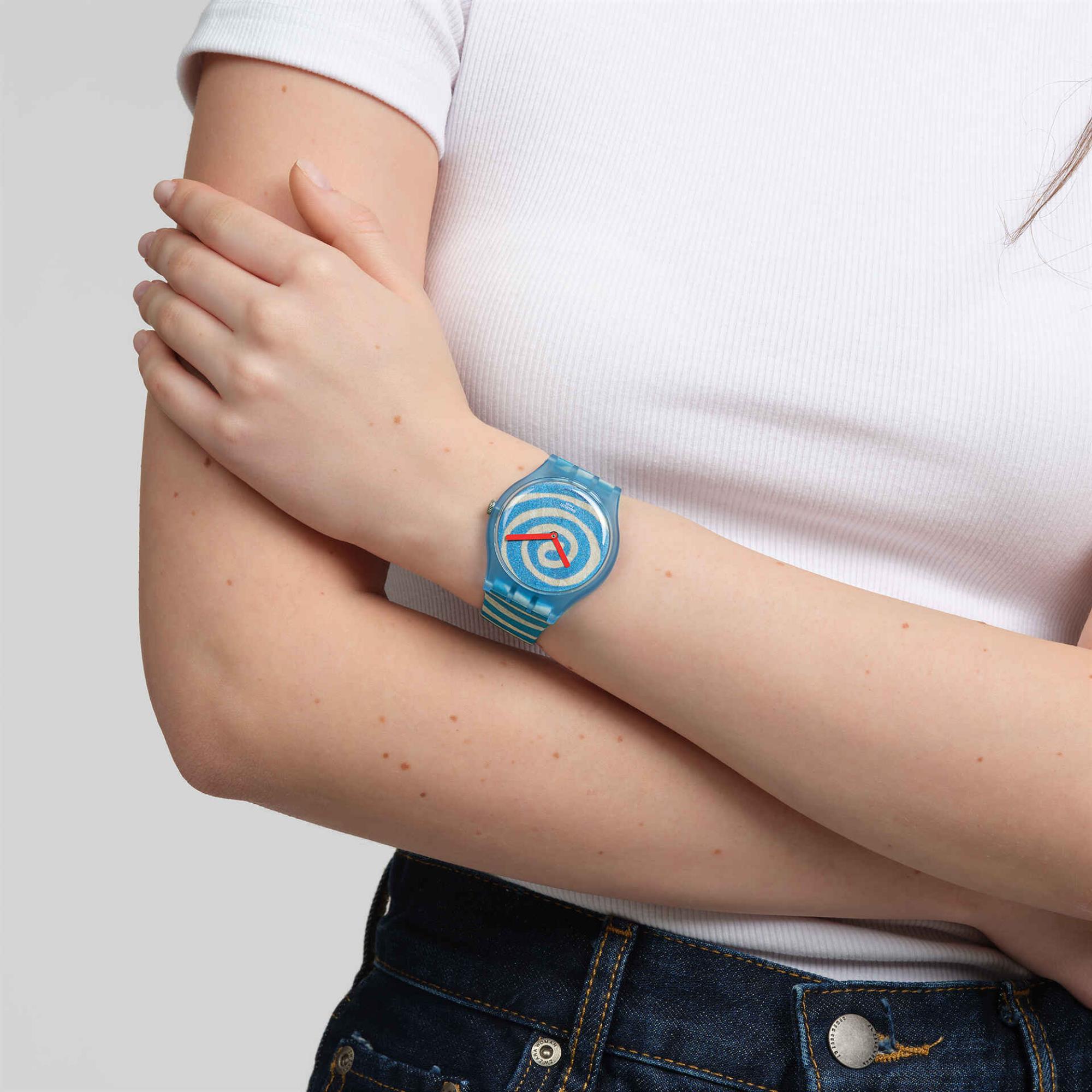 Swatch x Tate Bourgeois's Spirals Silicone Strap Unisex Watch SUOZ364C