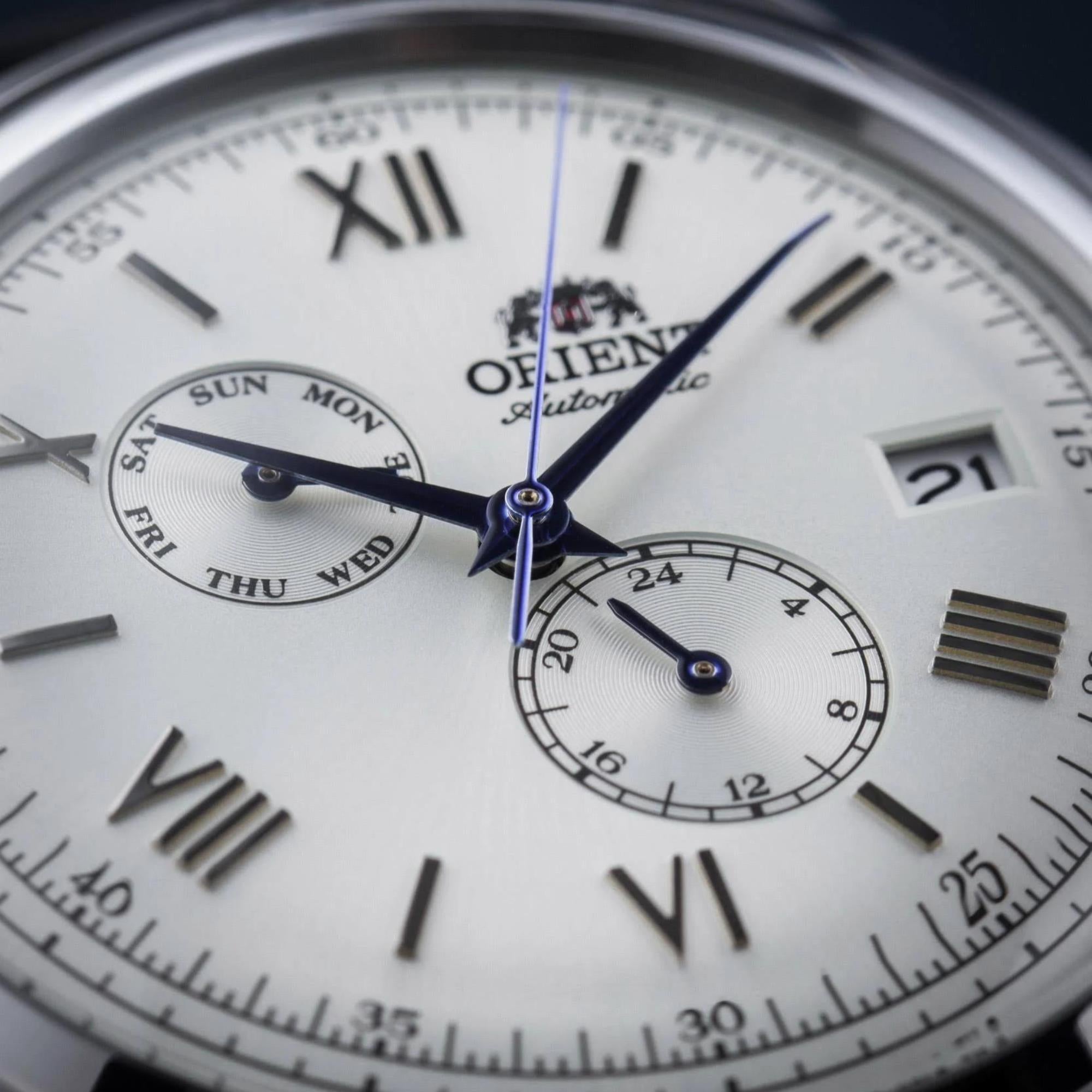 Orient Bambino Automatic Day-Date White Dial Men’s Watch RA-AK0701S10B