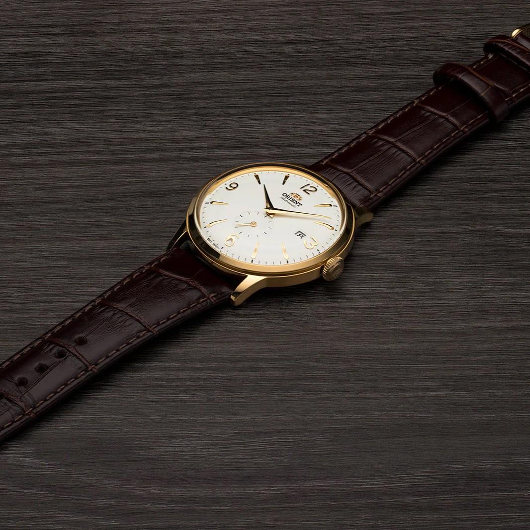 Orient Bambino Automatic White Dial Brown Leather Strap Men’s Watch RA-AP0004S10B