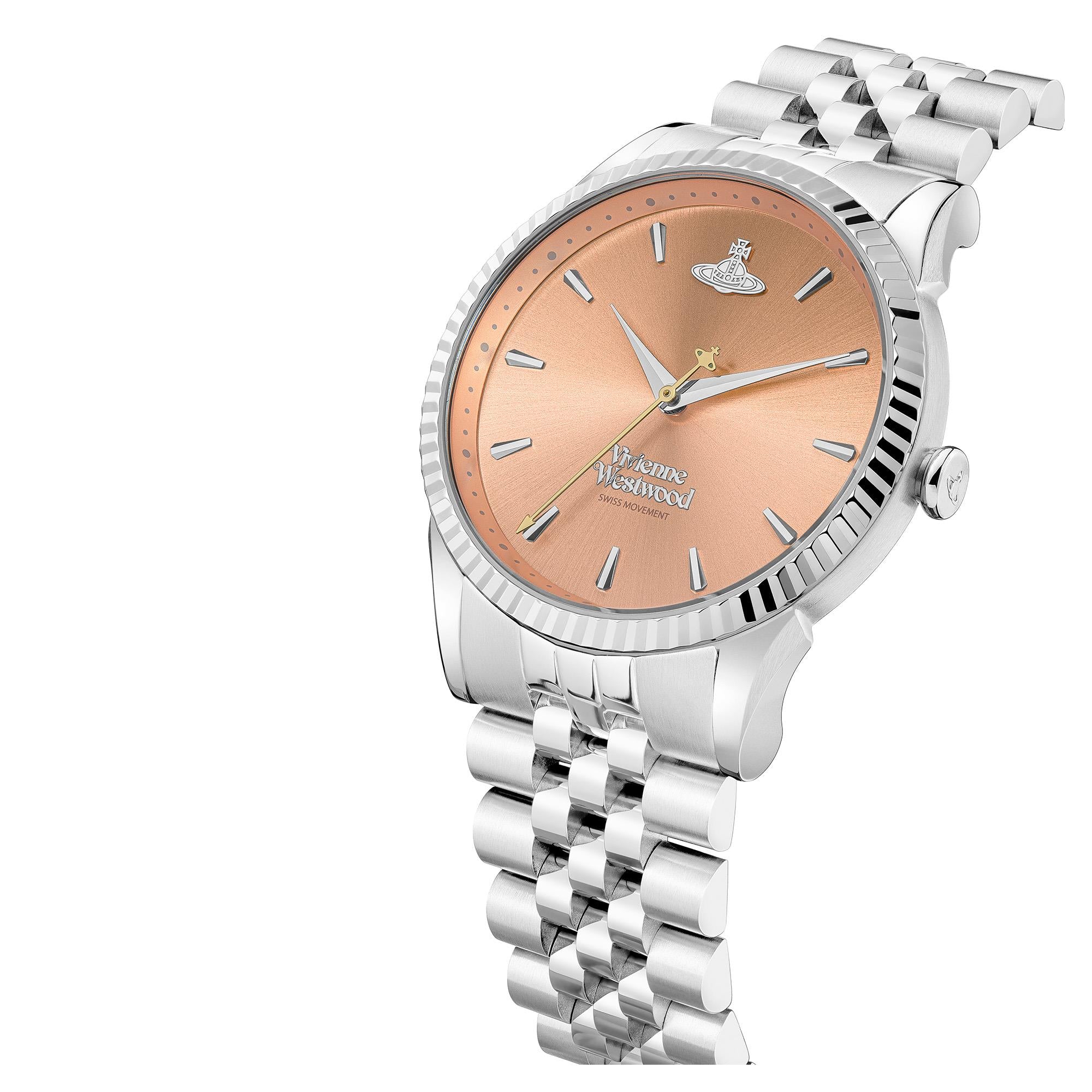 Vivienne Westwood Seymour Quartz Pink Dial Steel Strap Ladies Watch VV240PHSL