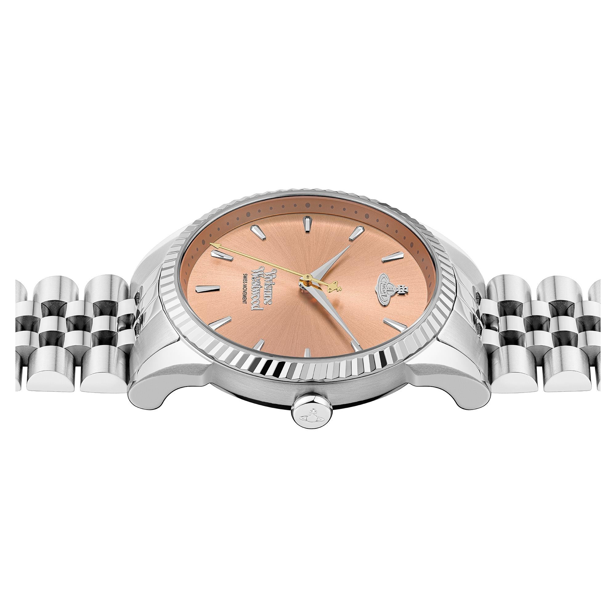 Vivienne Westwood Seymour Quartz Pink Dial Steel Strap Ladies Watch VV240PHSL