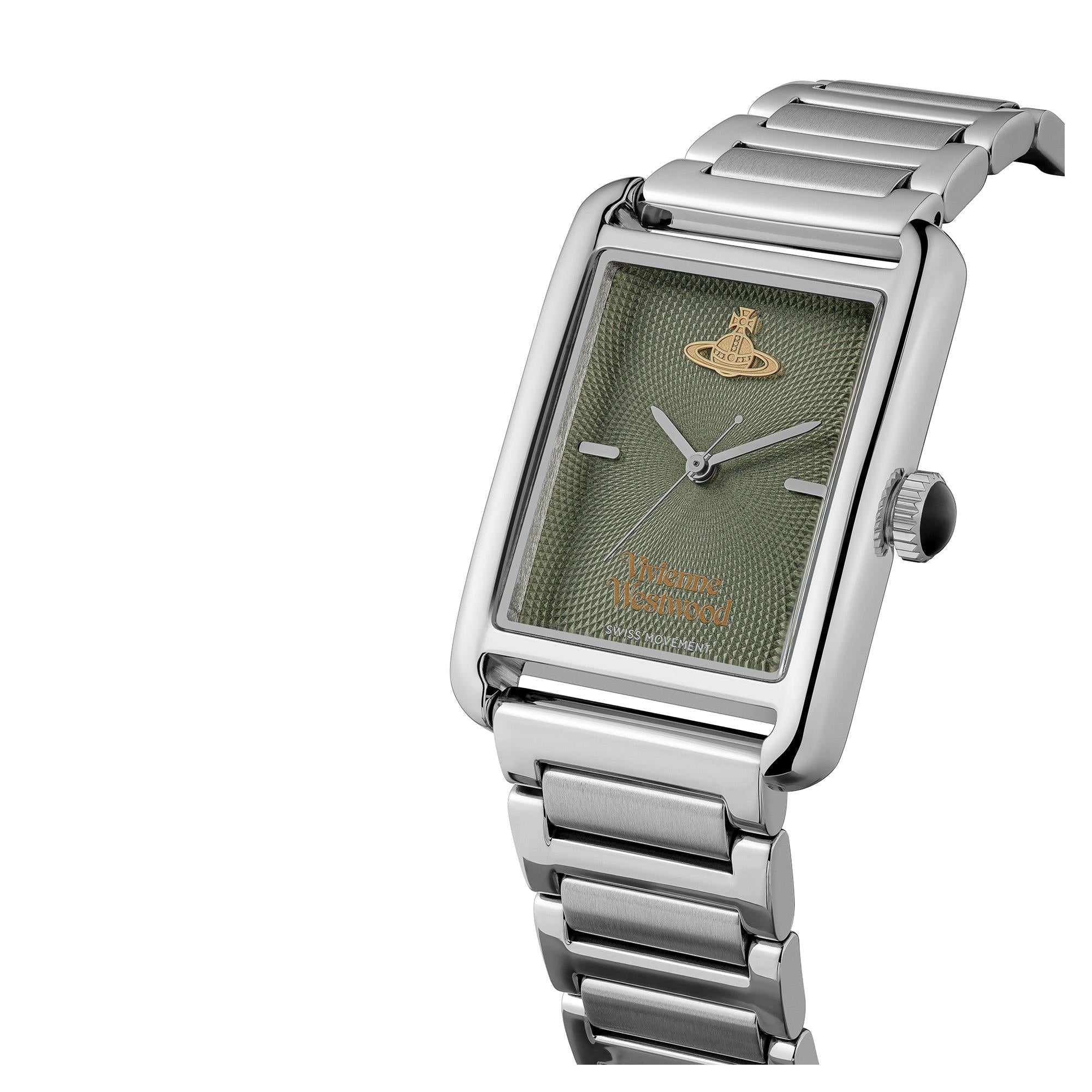 Vivienne Westwood Shacklewell Quartz Green Dial Stainless Steel Strap Women's Watch VV297GRSL