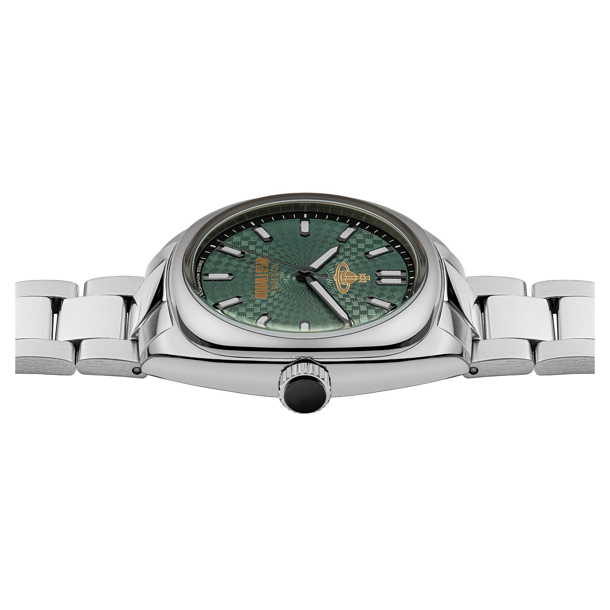 Vivienne Westwood Redbridge Quartz Green Dial Steel Strap Men's Watch VV300GRSL