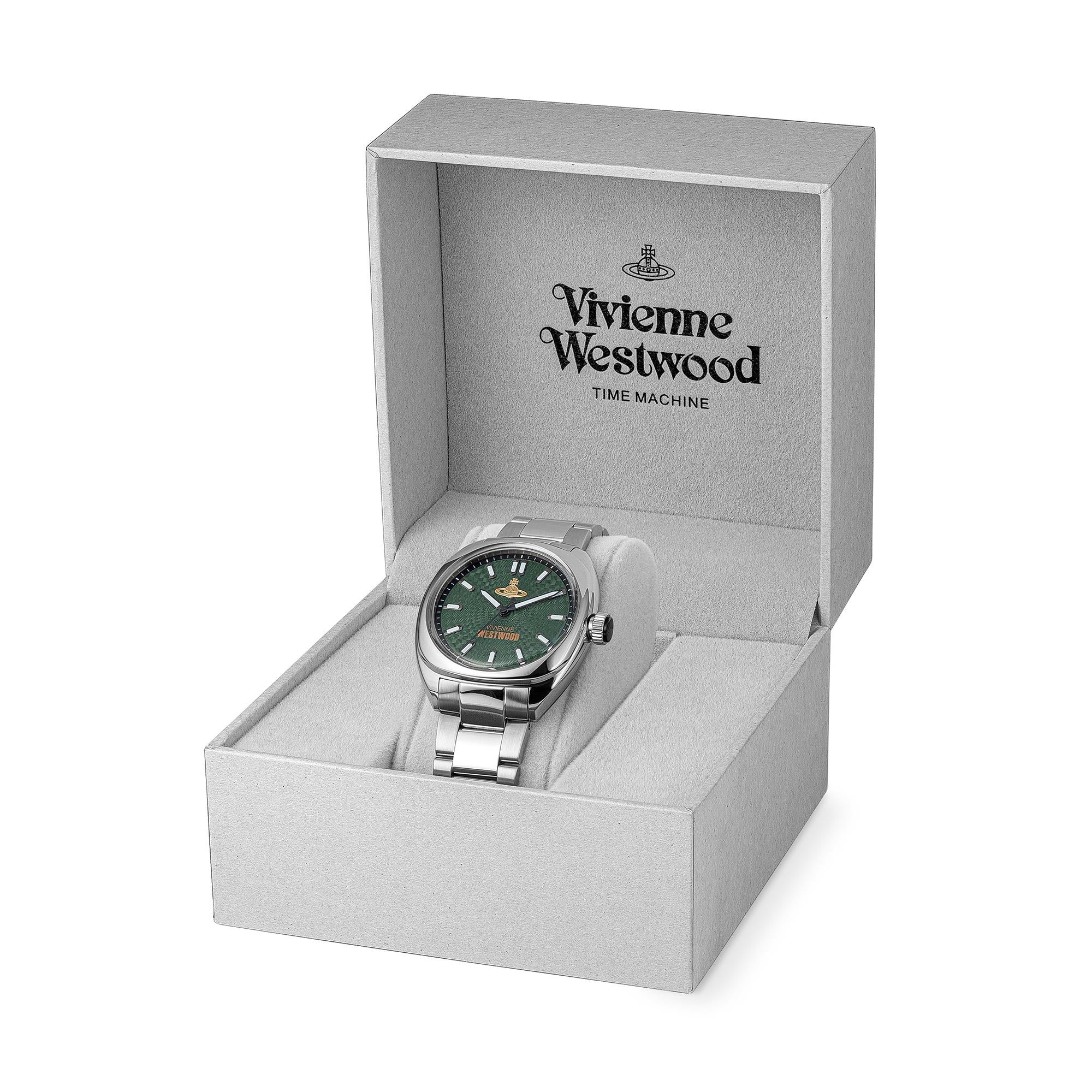 Vivienne Westwood Redbridge Quartz Green Dial Steel Strap Men's Watch VV300GRSL