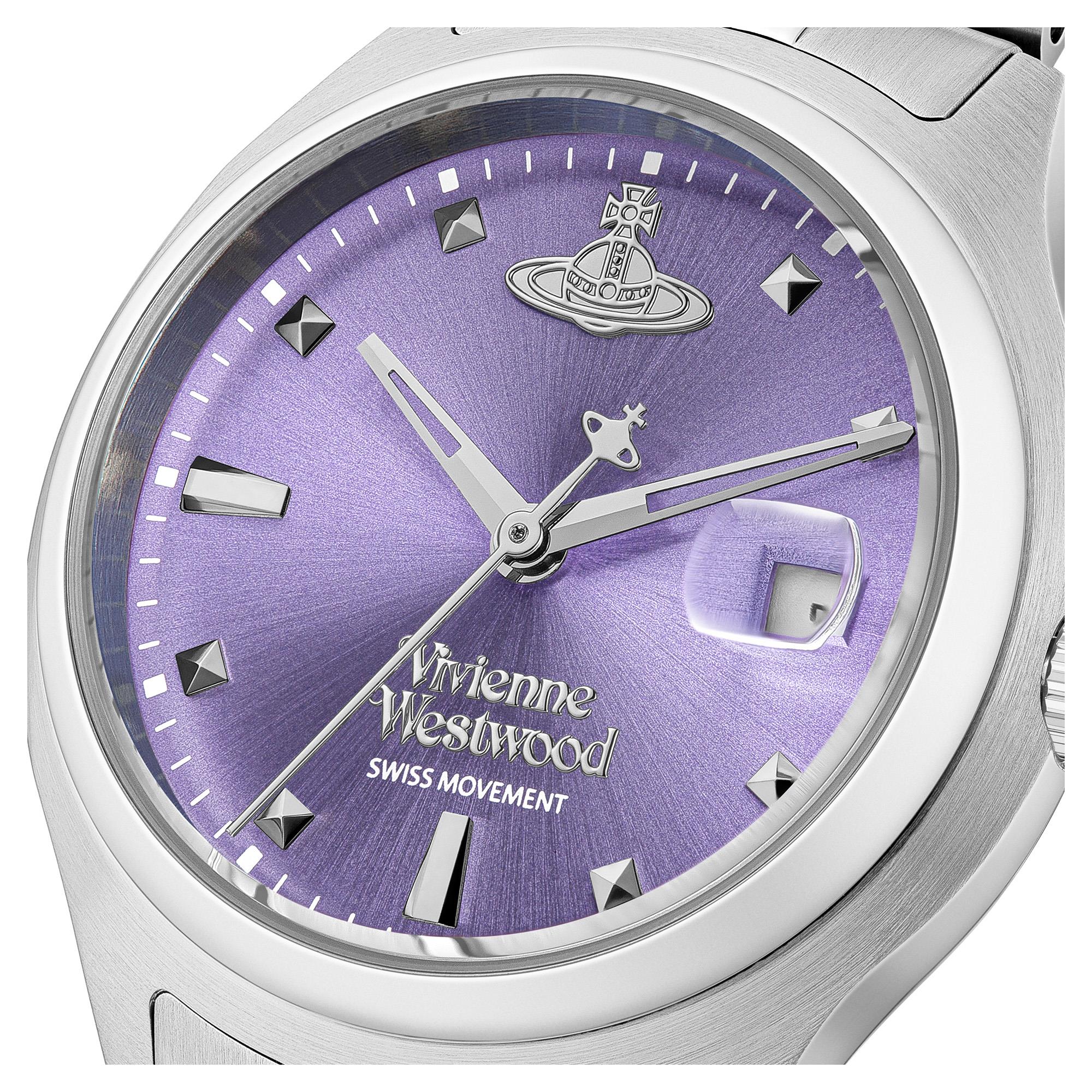 Vivienne Westwood Little Camberwell Quartz Purple Dial Steel Strap Women's Watch VV311PPSL