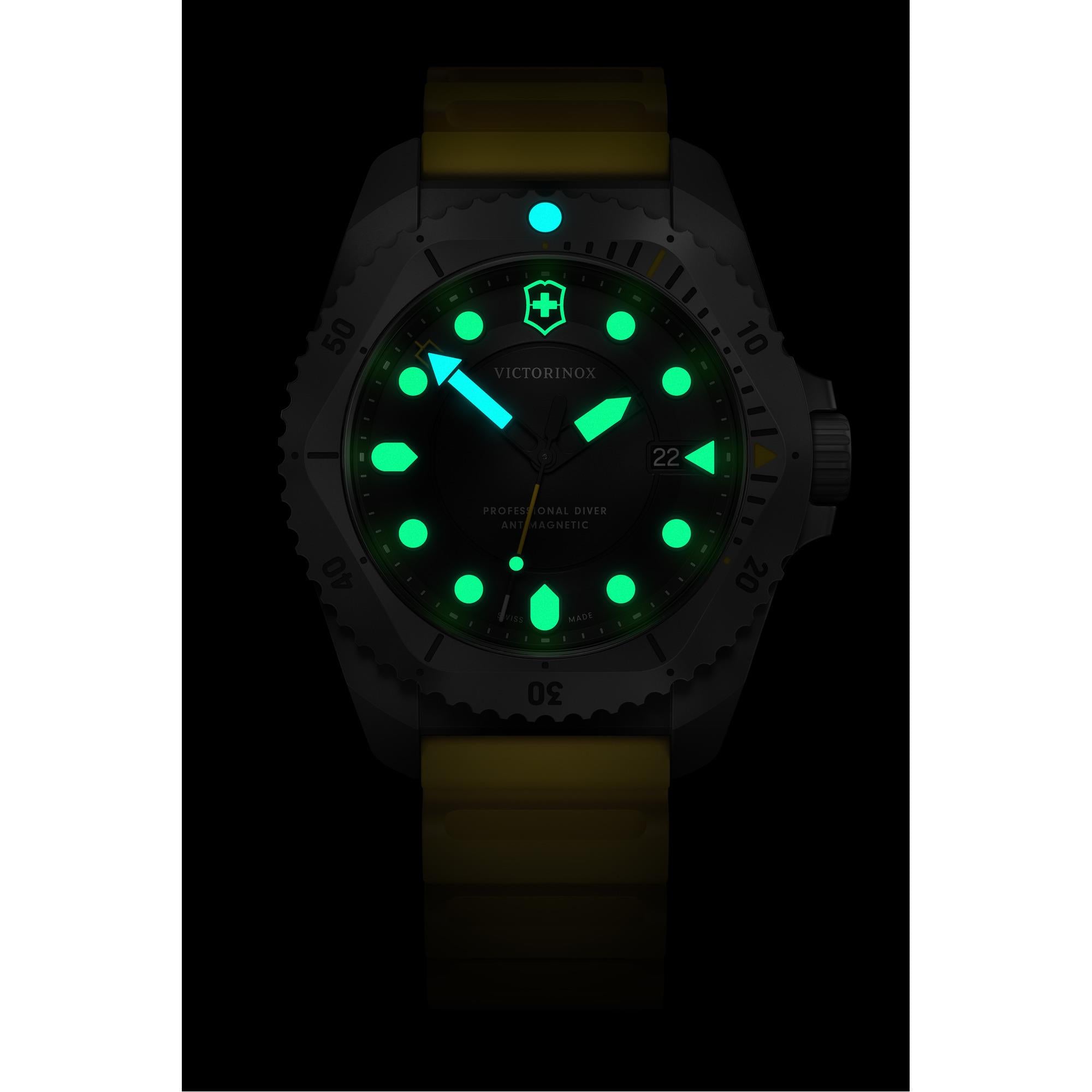 Victorinox Dive Pro Quartz Black Dial Yellow Strap Men’s Watch 241992
