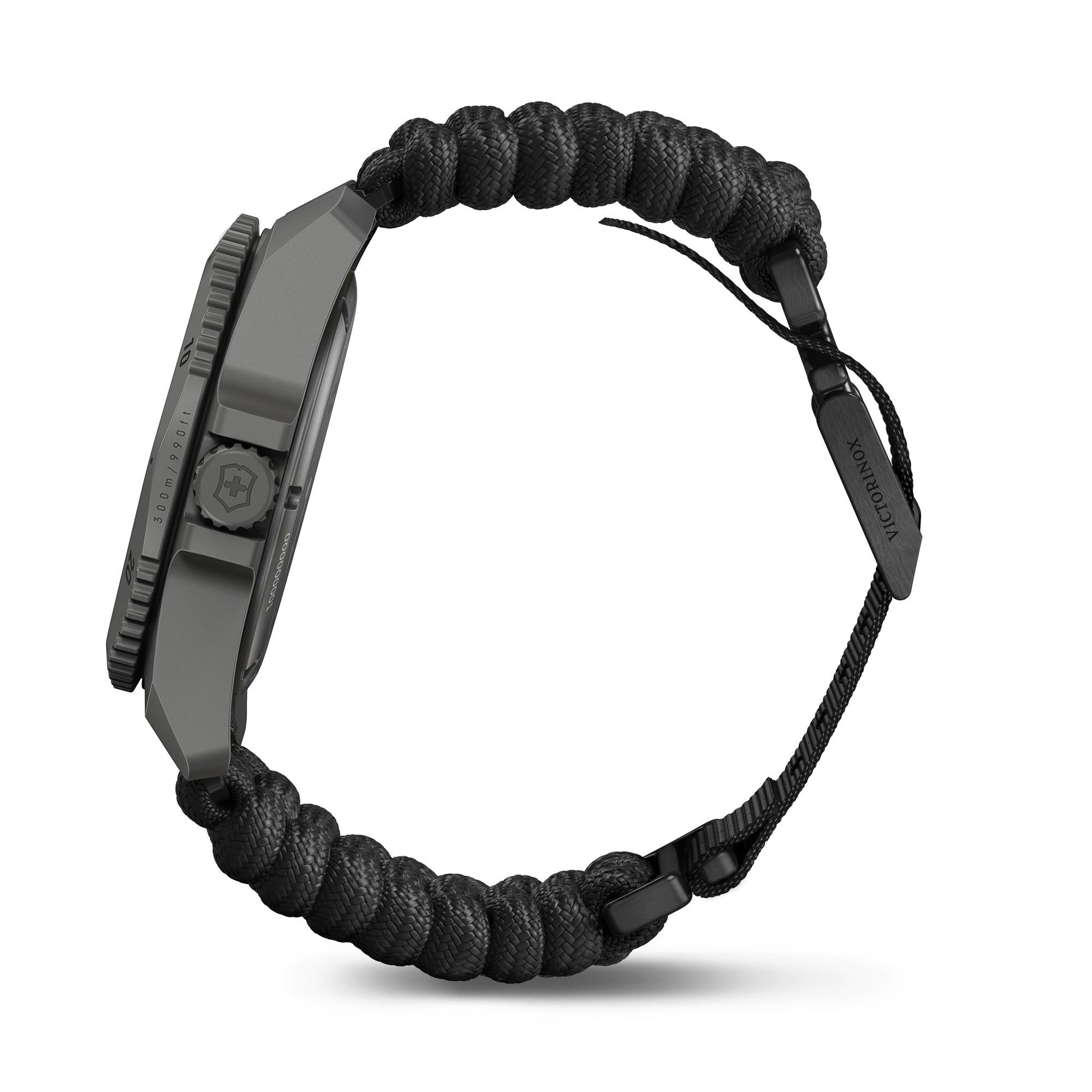 Victorinox Dive Pro Quartz Black Dial Black Paracord Strap Men’s Watch 241993.1