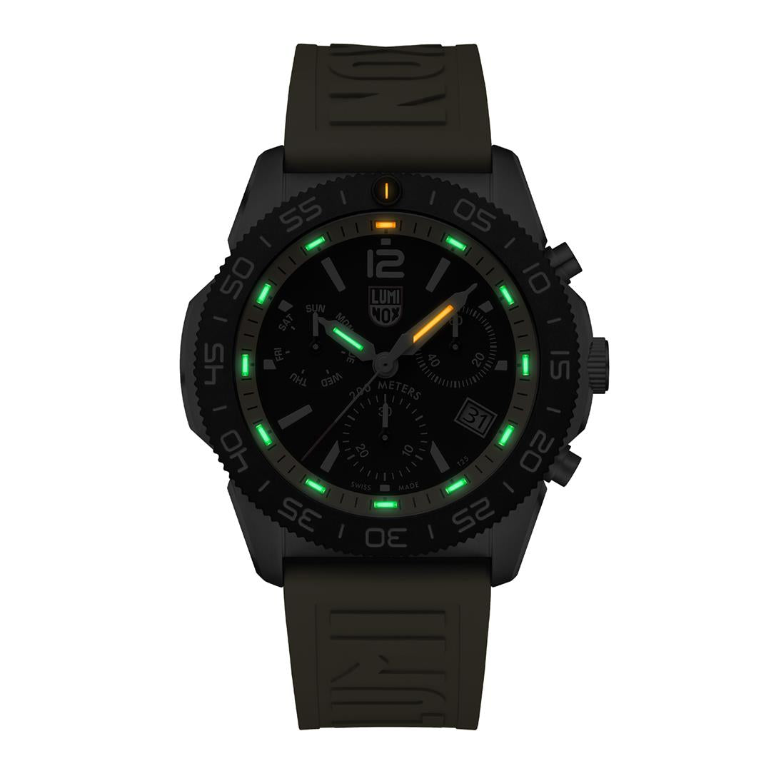 Luminox Pacific Diver Chronograph Black Dial Yellow Strap Men’s Watch XS.3145