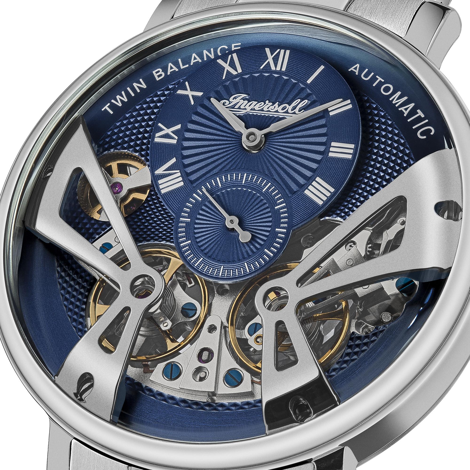 Ingersoll 1892 The Tennessee Automatic Men's Watch with Blue Dial and Stainless Steel Bracelet - I13104