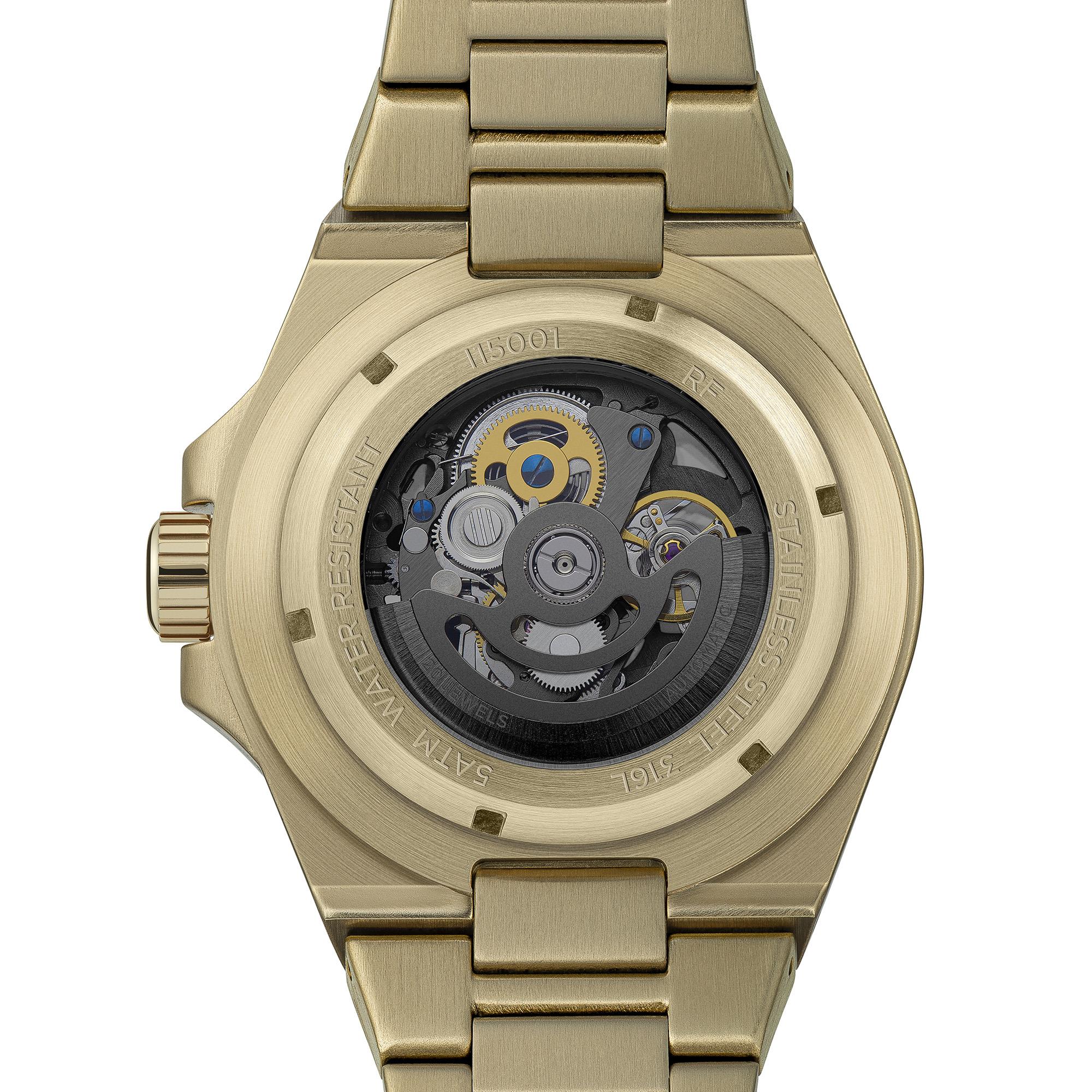 Ingersoll 1892 The Baller Automatic Men's Watch with Black Skeleton Dial and Gold Bracelet - I15001