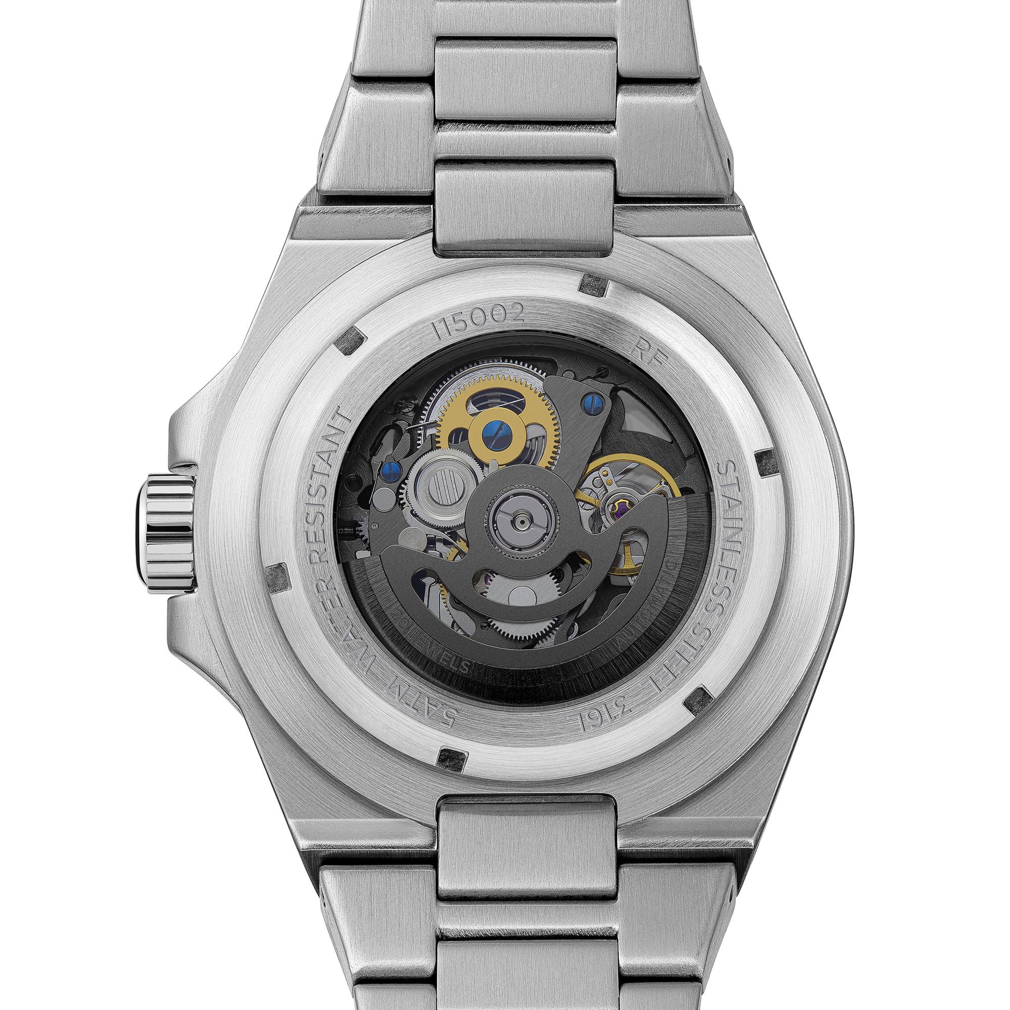 Ingersoll 1892 The Baller Automatic Men's Watch with Black Skeleton Dial and Silver Stainless Steel Bracelet - I15002