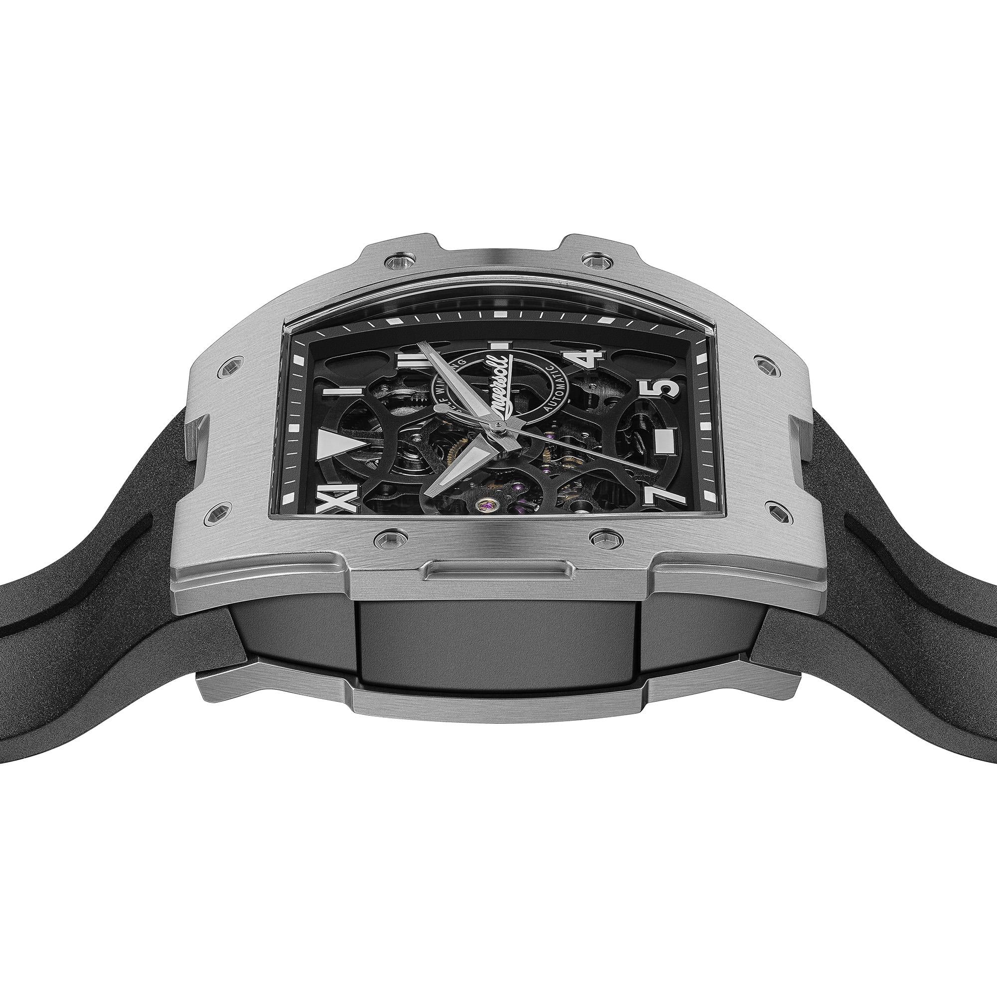 Ingersoll 1892 The Play Automatic Men's Watch with Black Skeleton Dial and Black PU Strap  - I15301