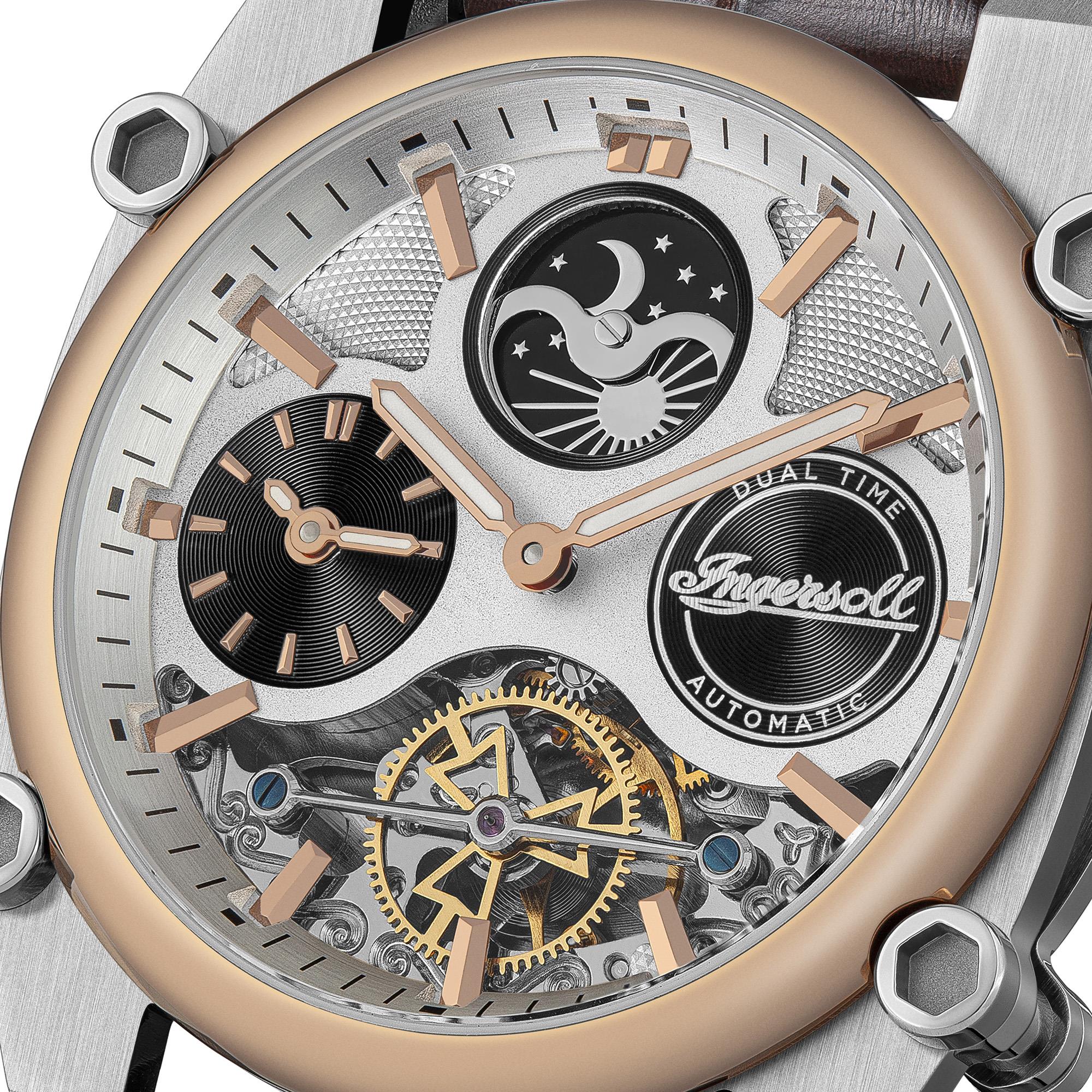 Ingersoll 1892 The Varsity Automatic Men's Watch with White Dial and Brown Leather Strap - I15401