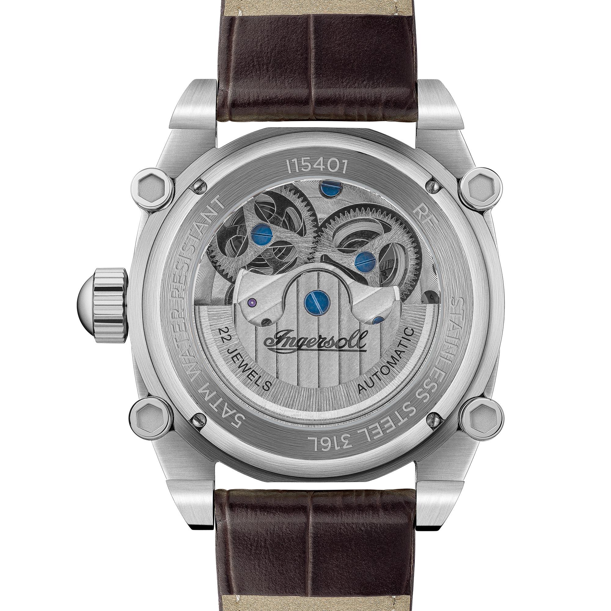 Ingersoll 1892 The Varsity Automatic Men's Watch with White Dial and Brown Leather Strap - I15401