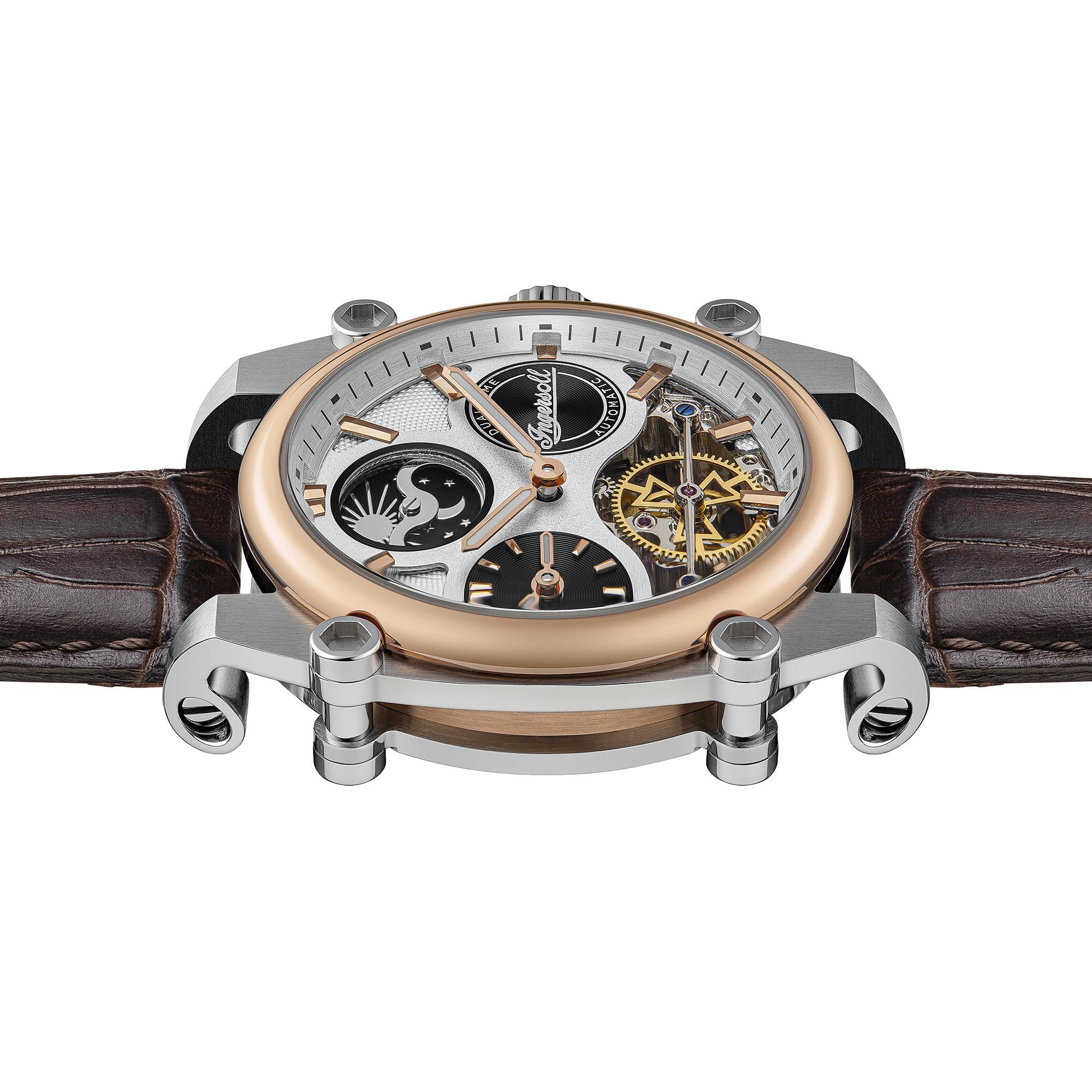 Ingersoll 1892 The Varsity Automatic Men's Watch with White Dial and Brown Leather Strap - I15401