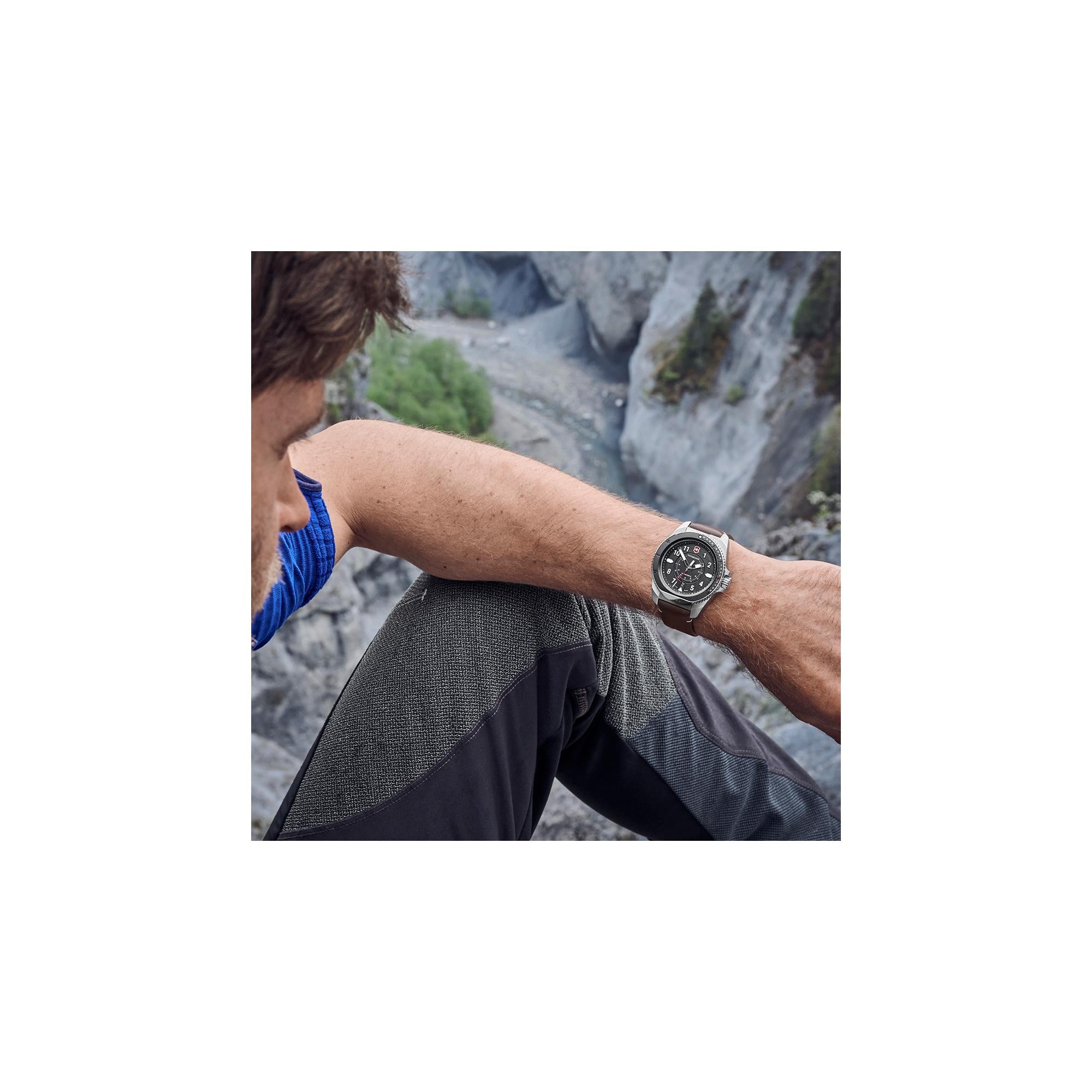 Victorinox Journey 1884 Black Dial Quartz Watch with Black Silicone & Brown Leather Strap Set 241976.1
