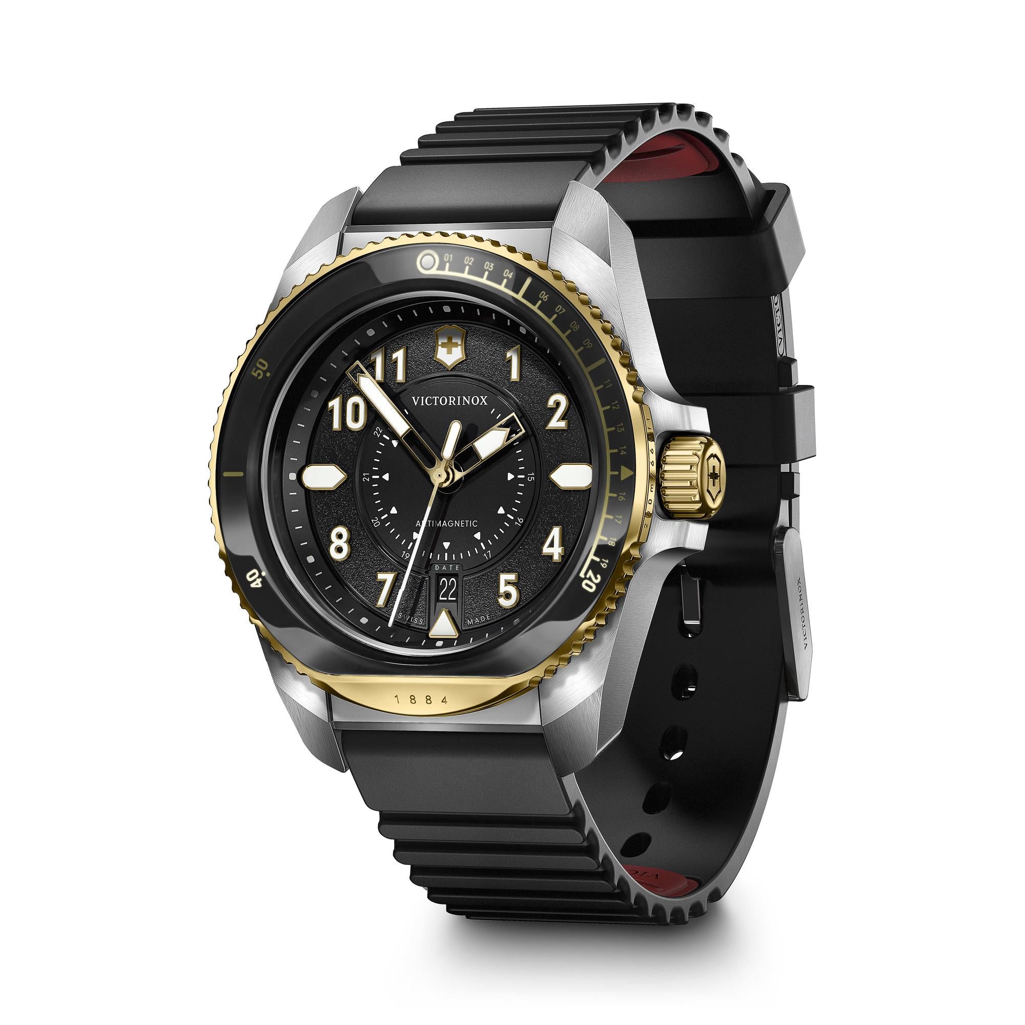 Victorinox Journey 1884 Black Dial Black Rubber Strap Men's Watch 242014
