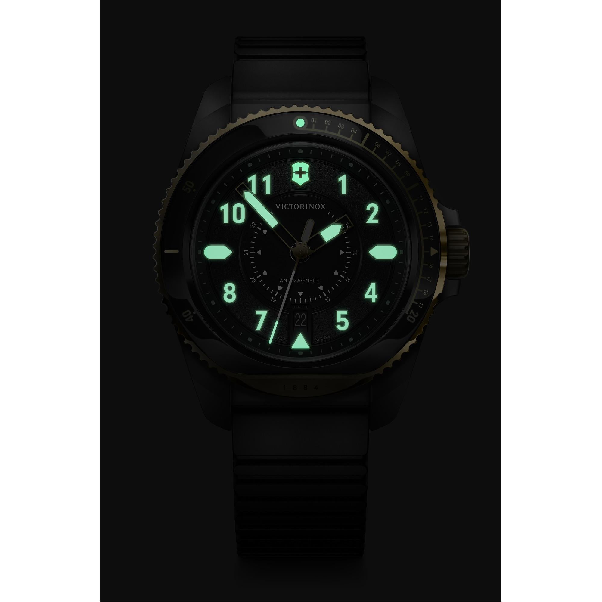 Victorinox Journey 1884 Black Dial Black Rubber Strap Men's Watch 242014