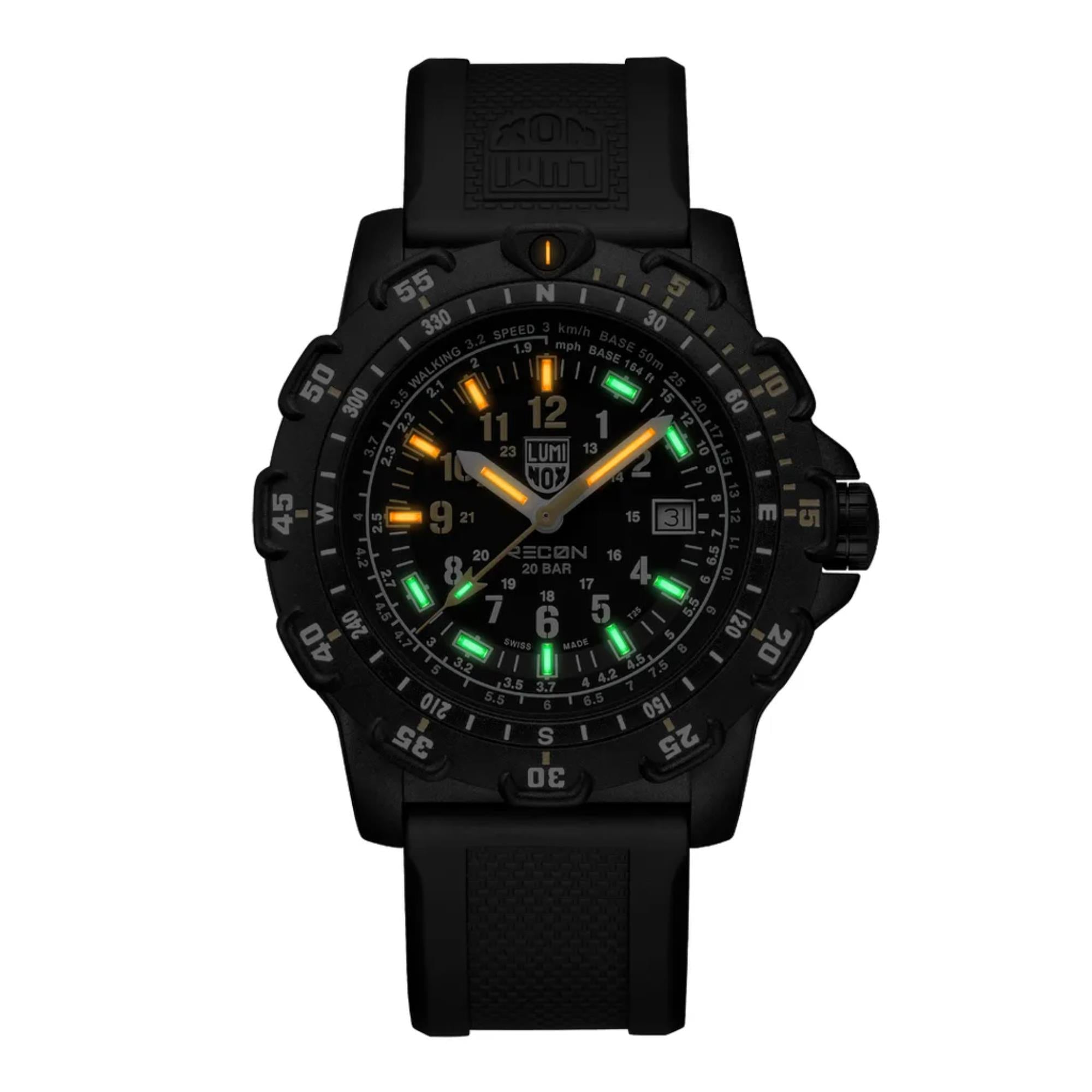 Luminox Recon Pointman Quartz Black Dial Nitrile Rubber Strap Men's Watch XL.8825.H.SET