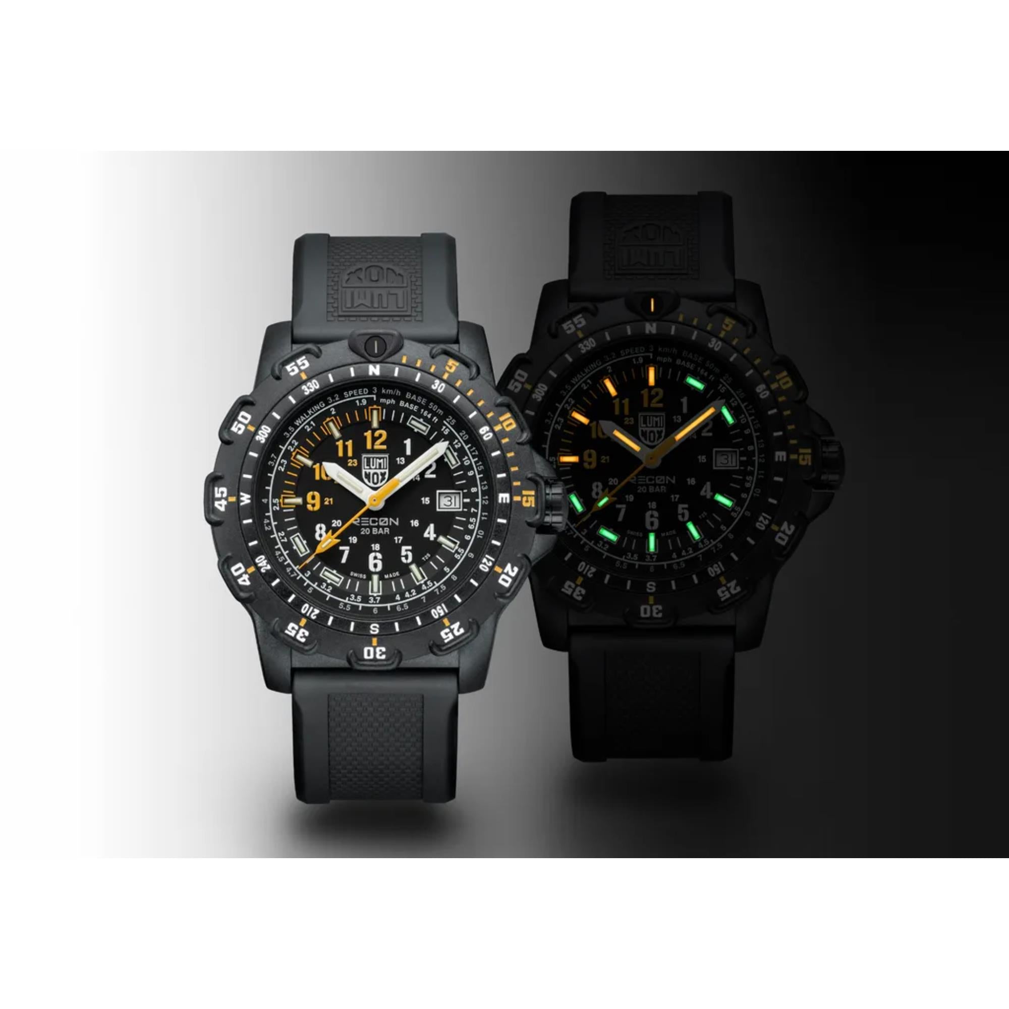 Luminox Recon Pointman Quartz Black Dial Nitrile Rubber Strap Men's Watch XL.8825.H.SET