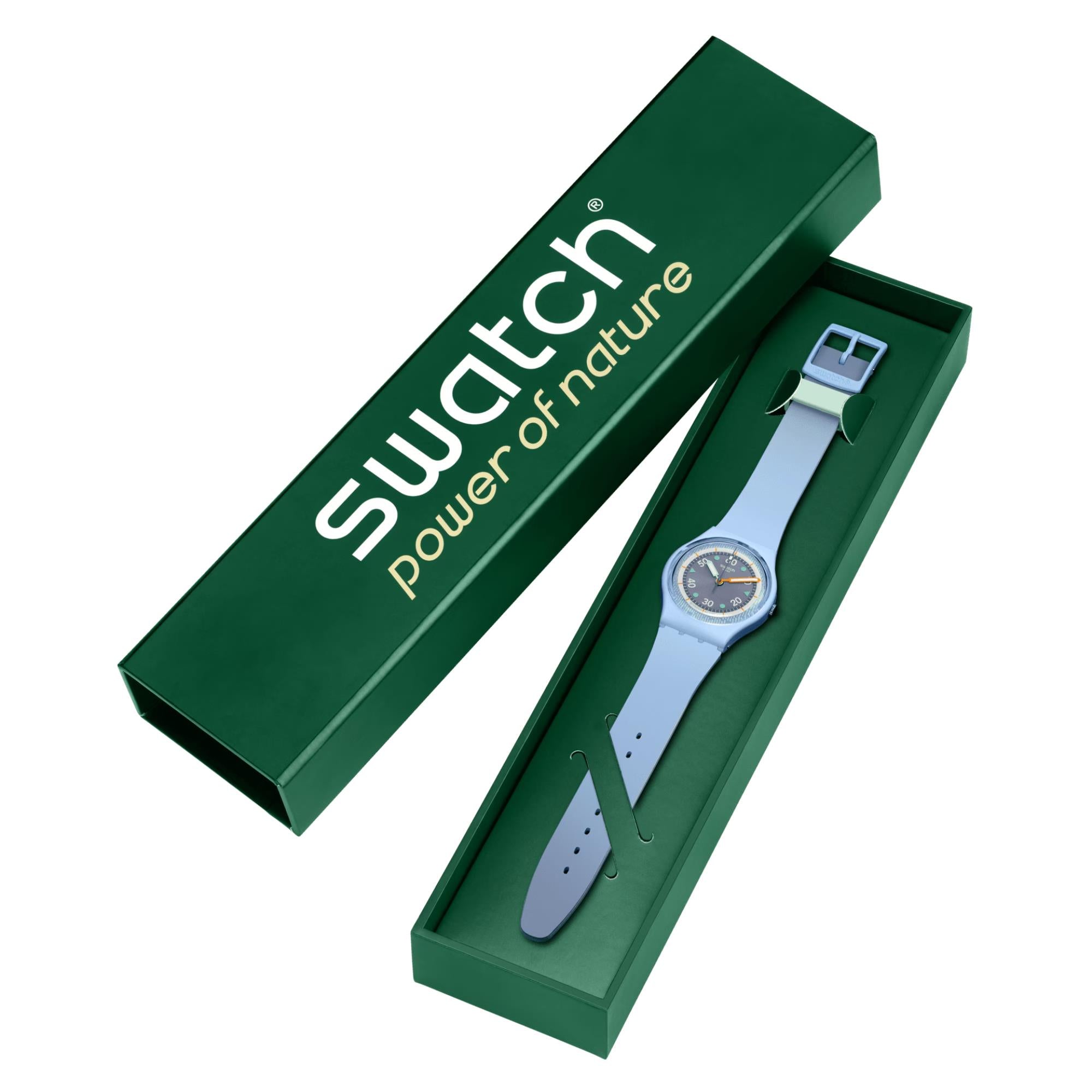 Swatch Frozen Waterfall Bioceramic Light Blue Dial Silicone Strap Unisex Watch SO31L100