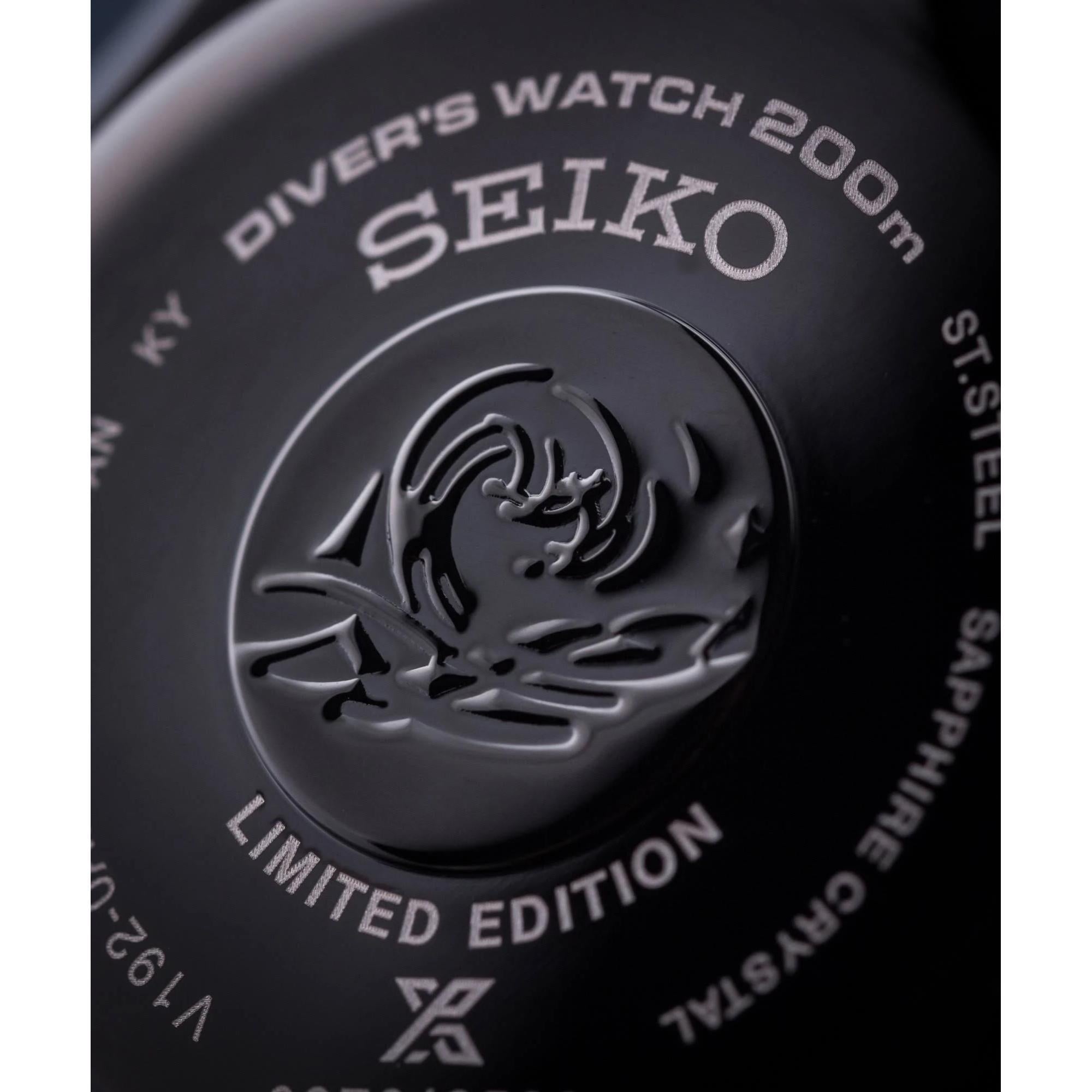 Seiko Limited Edition Diver’s Prospex Black Series ‘Sumo’ Solar Black Dial Silicone Strap Men's Watch SSC761J1