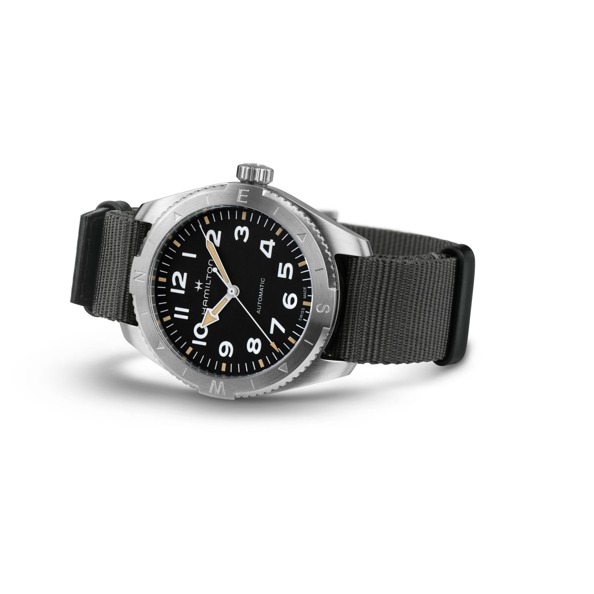 Hamilton Khaki Field Expedition Automatic Black Dial Grey Textile Strap Men's Watch H70315930