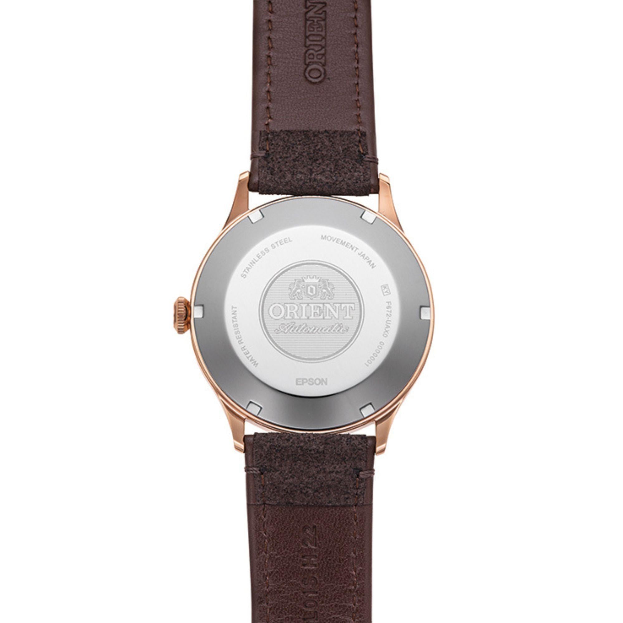 Orient Bambino Automatic Brown Dial Leather Strap Men’s Watch RA-AC0P04Y10B