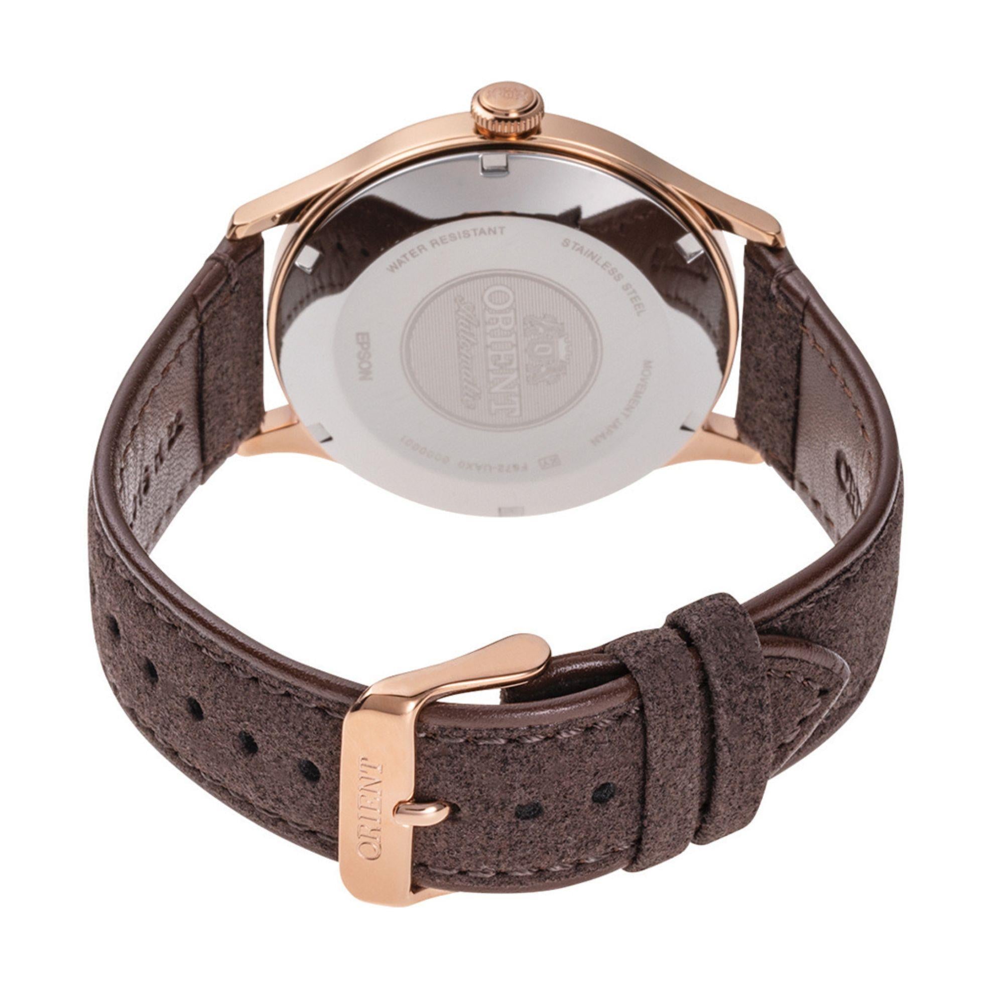 Orient Bambino Automatic Brown Dial Leather Strap Men’s Watch RA-AC0P04Y10B