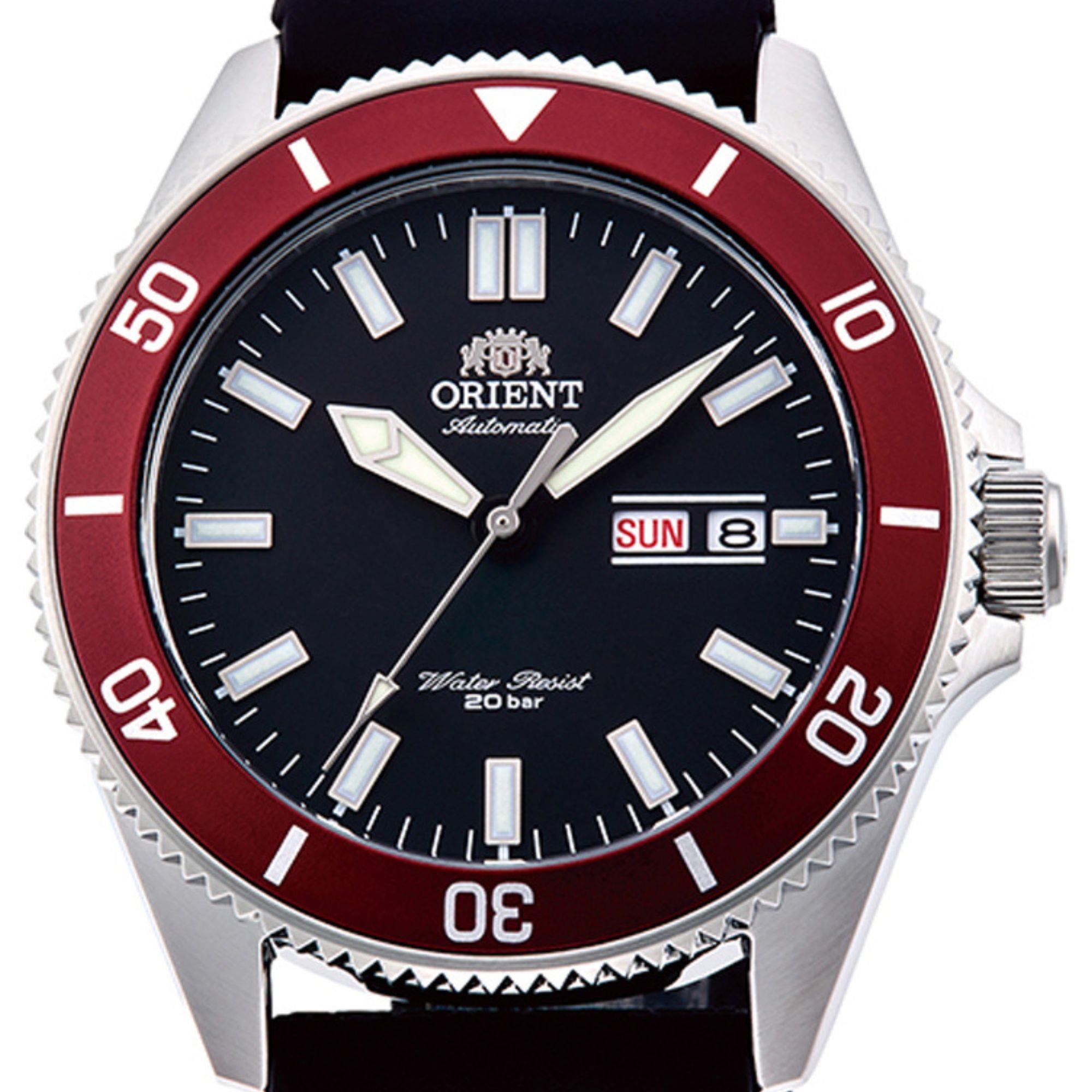 Orient Mako III Automatic Black Dial Red Bezel Rubber Strap Men’s Dive Watch RA-AA0011B19B