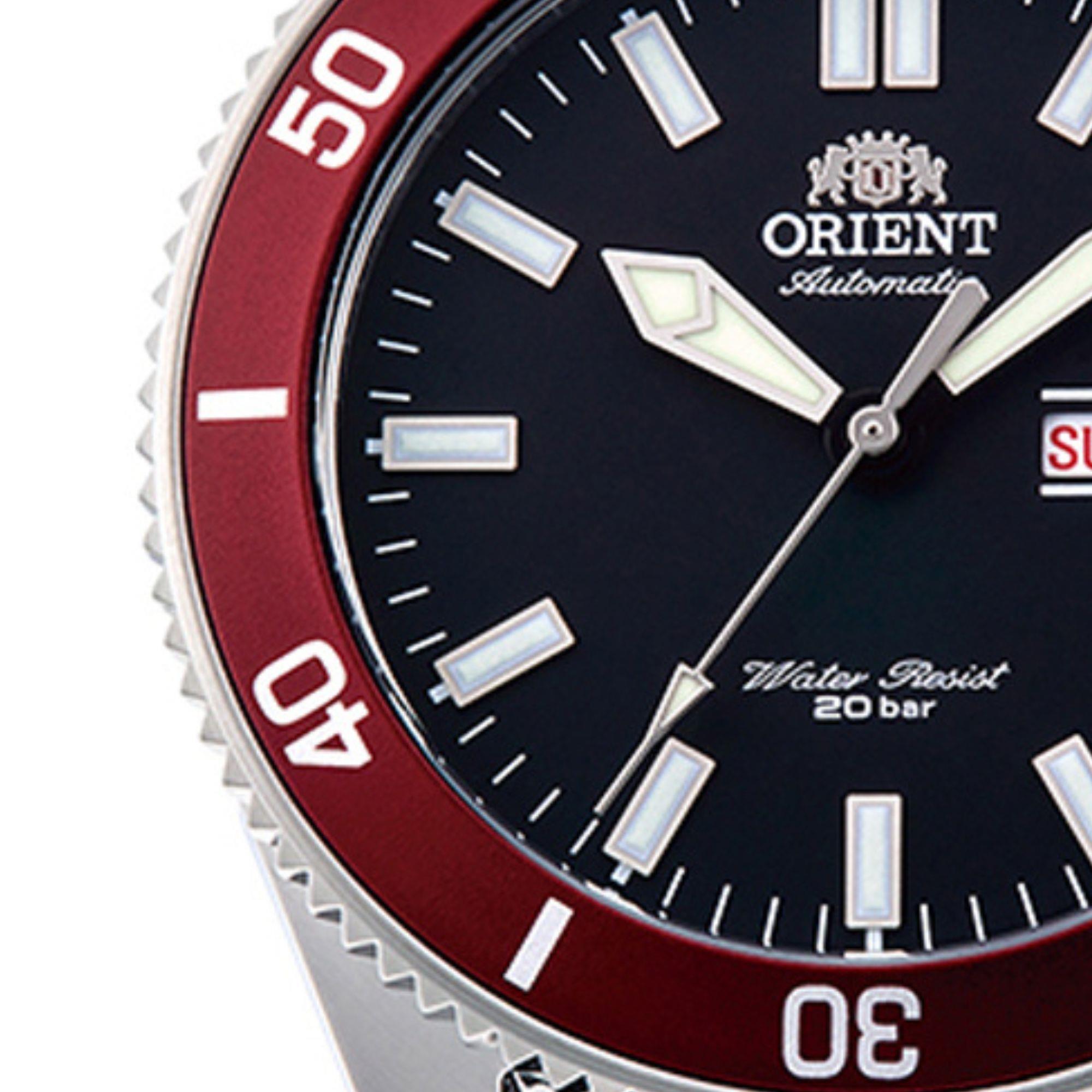 Orient Mako III Automatic Black Dial Red Bezel Rubber Strap Men’s Dive Watch RA-AA0011B19B