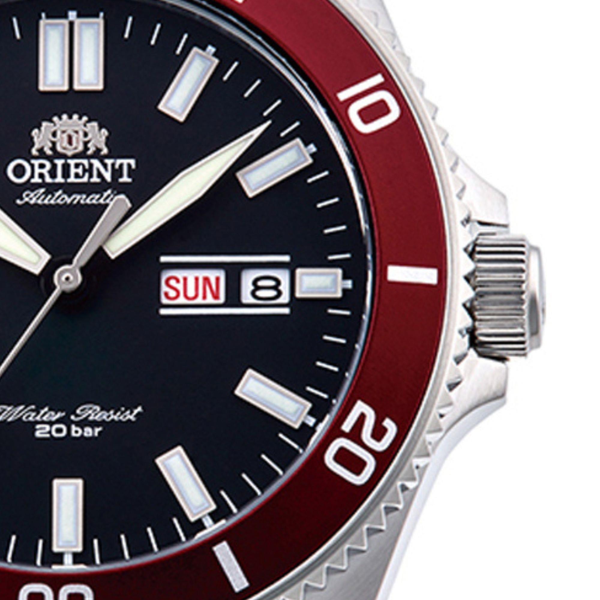 Orient Mako III Automatic Black Dial Red Bezel Rubber Strap Men’s Dive Watch RA-AA0011B19B