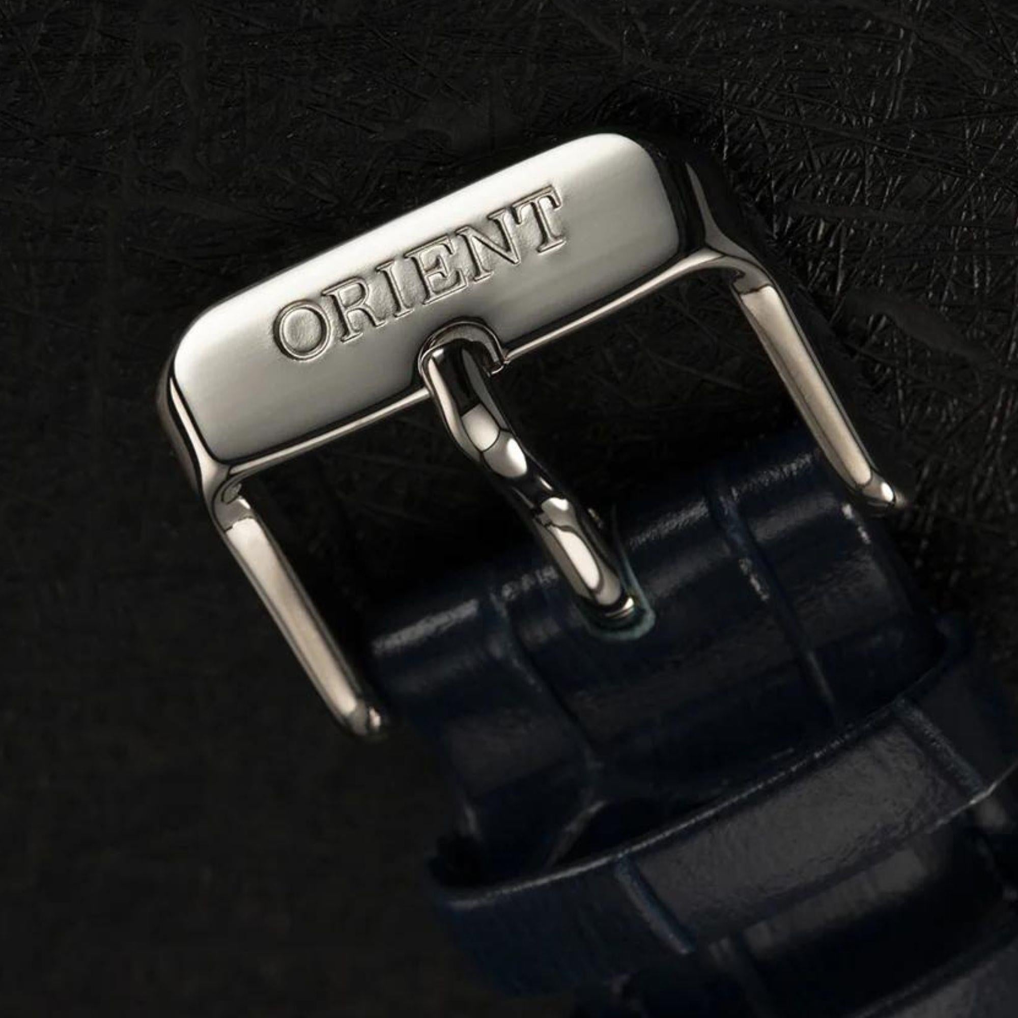 Orient Sun & Moon Phase Automatic Blue Dial Leather Strap Men’s Watch RA-AS0103A30B