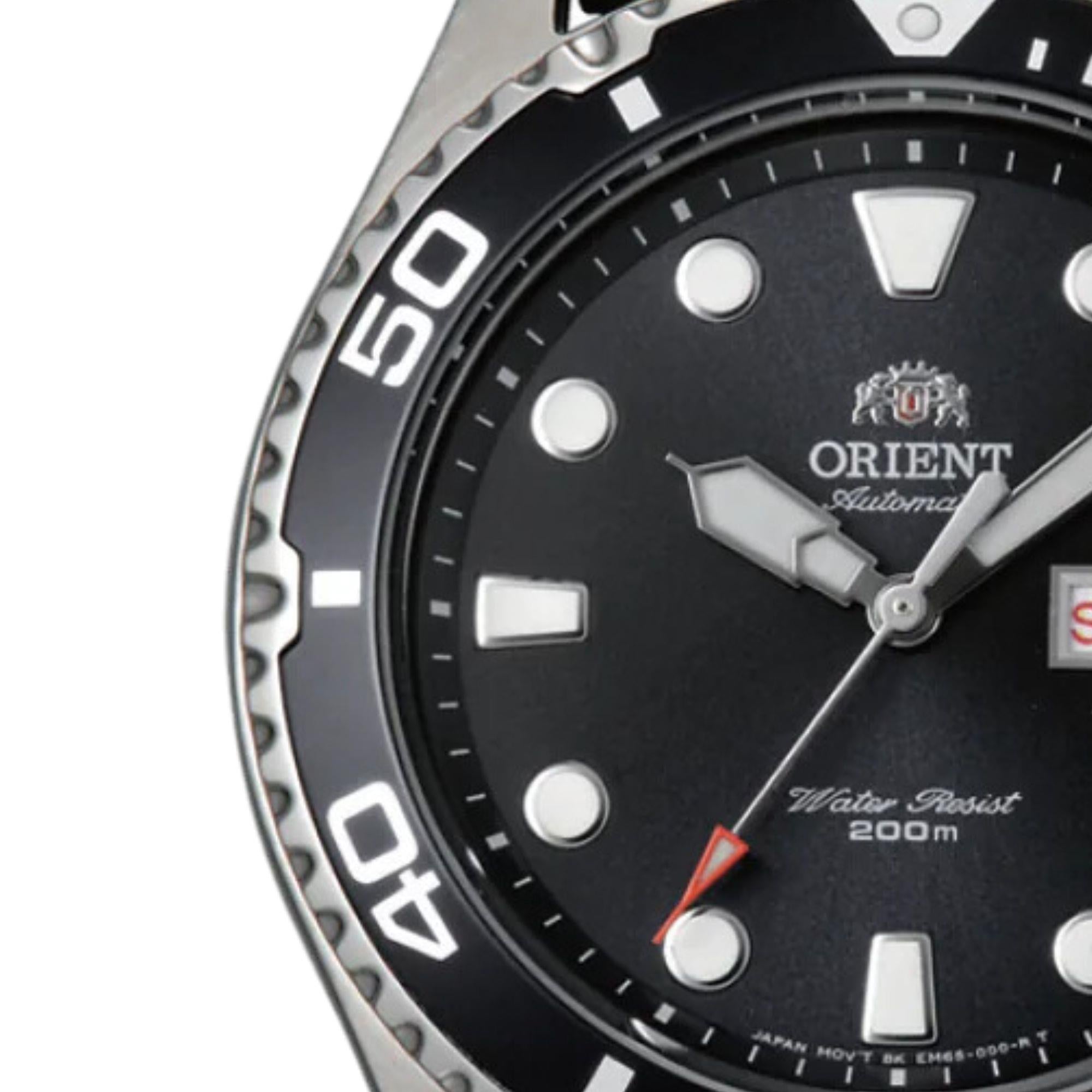 Orient Ray II 42mm Black Dial Rubber Mens Automatic Watch FAA02007B9