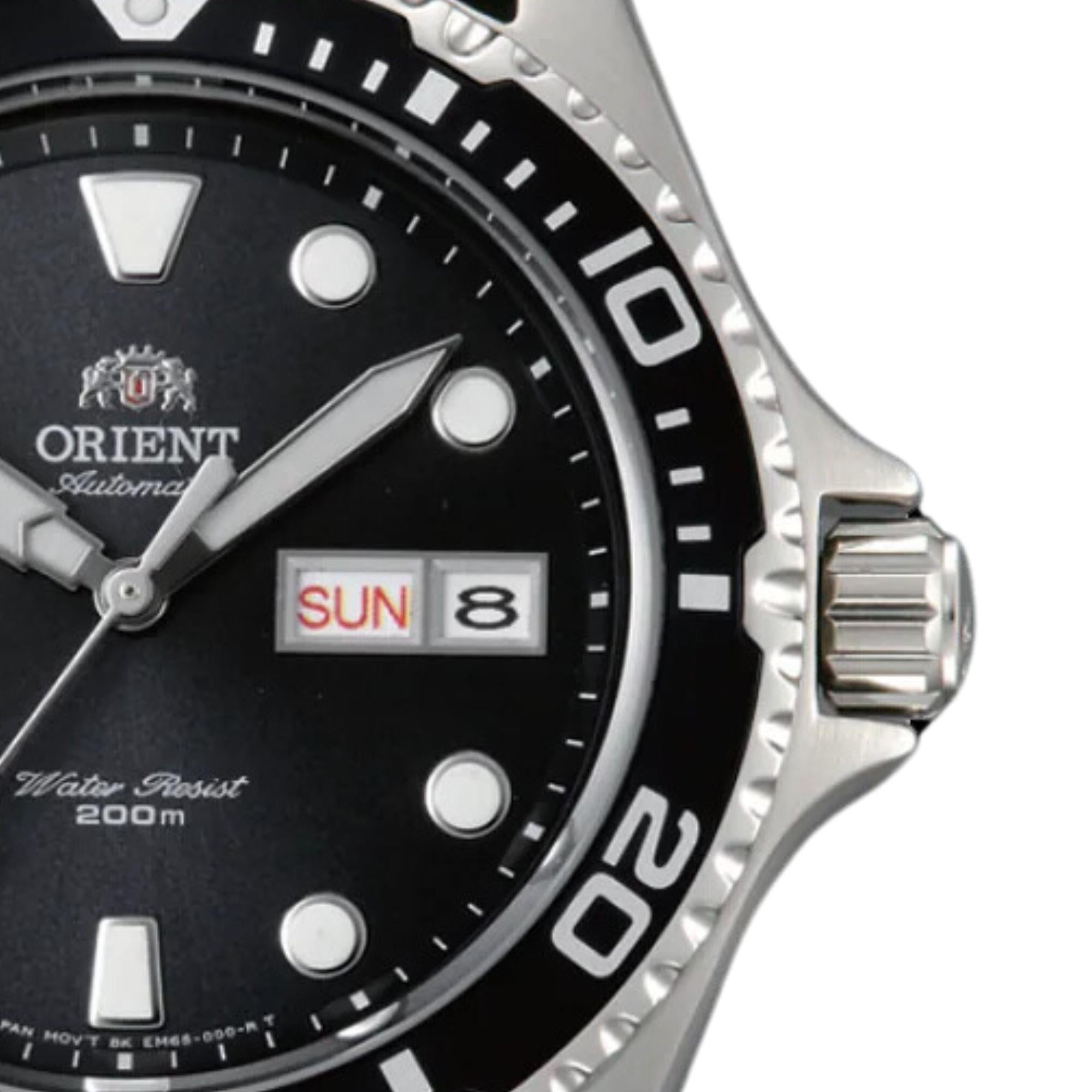 Orient Ray II 42mm Black Dial Rubber Mens Automatic Watch FAA02007B9