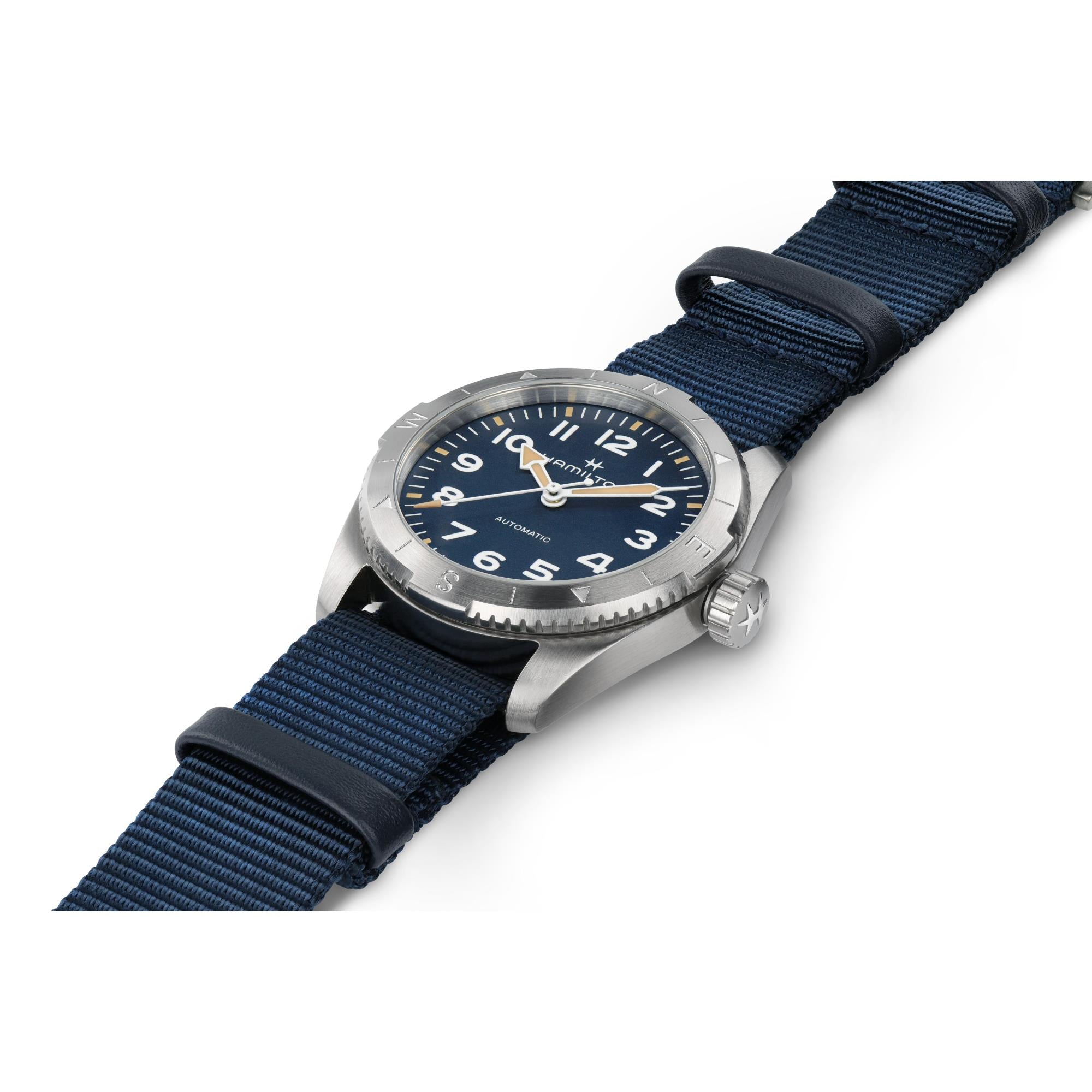 Hamilton Khaki Field Expedition Automatic Blue Dial Blue NATO Strap Unisex Watch H70225940