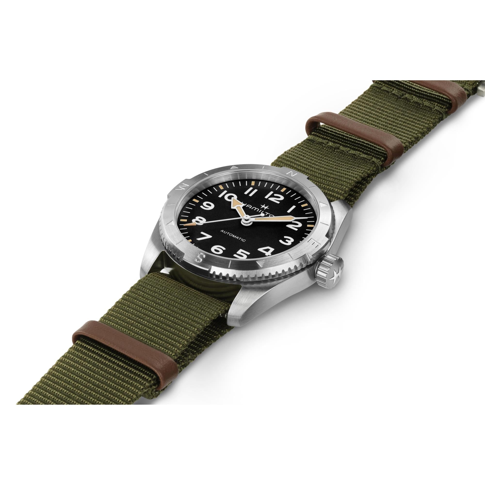 Hamilton Khaki Field Expedition Automatic Black Dial Green NATO Strap Unisex Watch H70225931