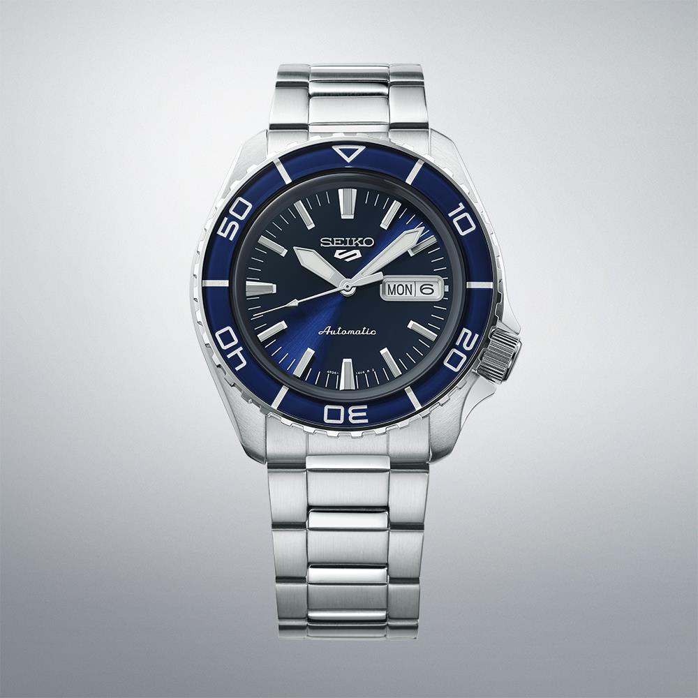 Seiko 5 Sports SKX Bluetone Redux Automatic Blue Dial Stainless Steel Bracelet Men's Watch SRPK97K1