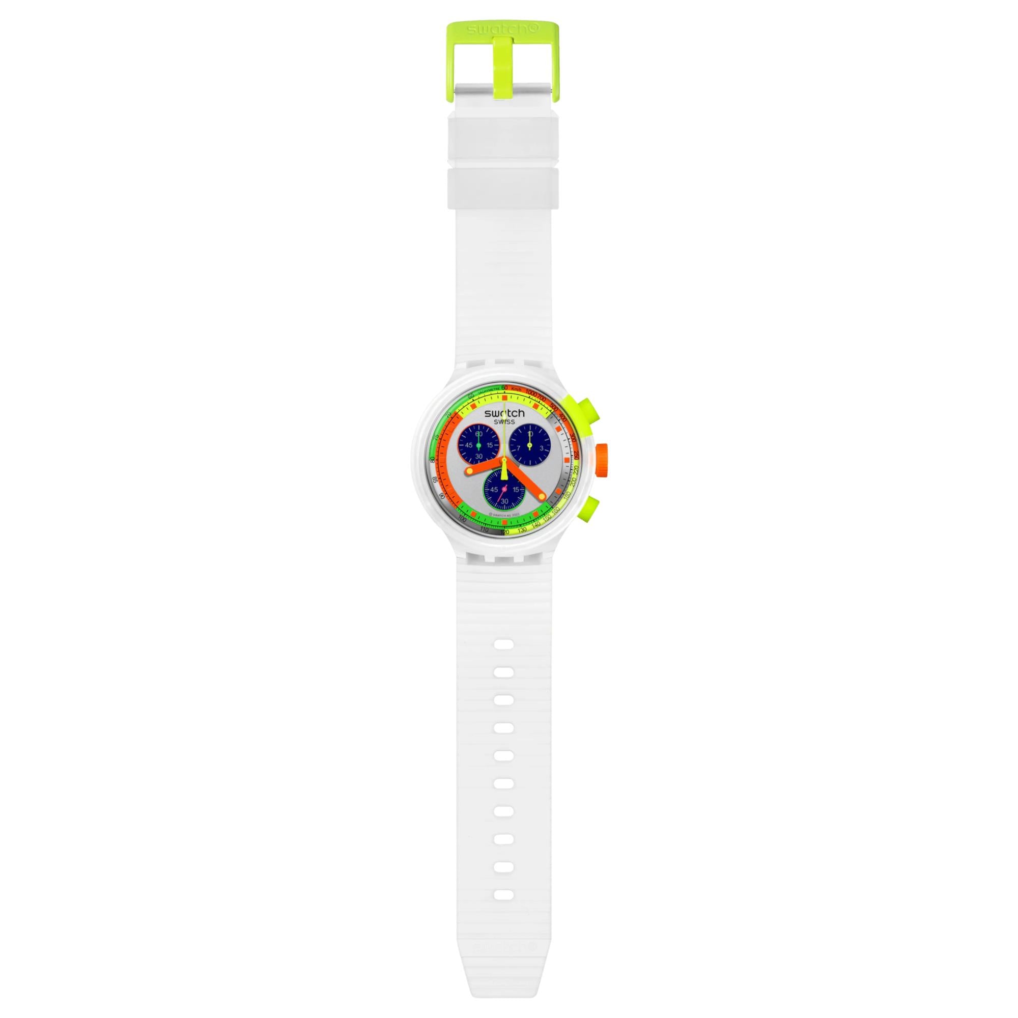 Swatch Neon Jelly Multicolour Dial Silicone Strap Chronograph Unisex Watch SB02K100